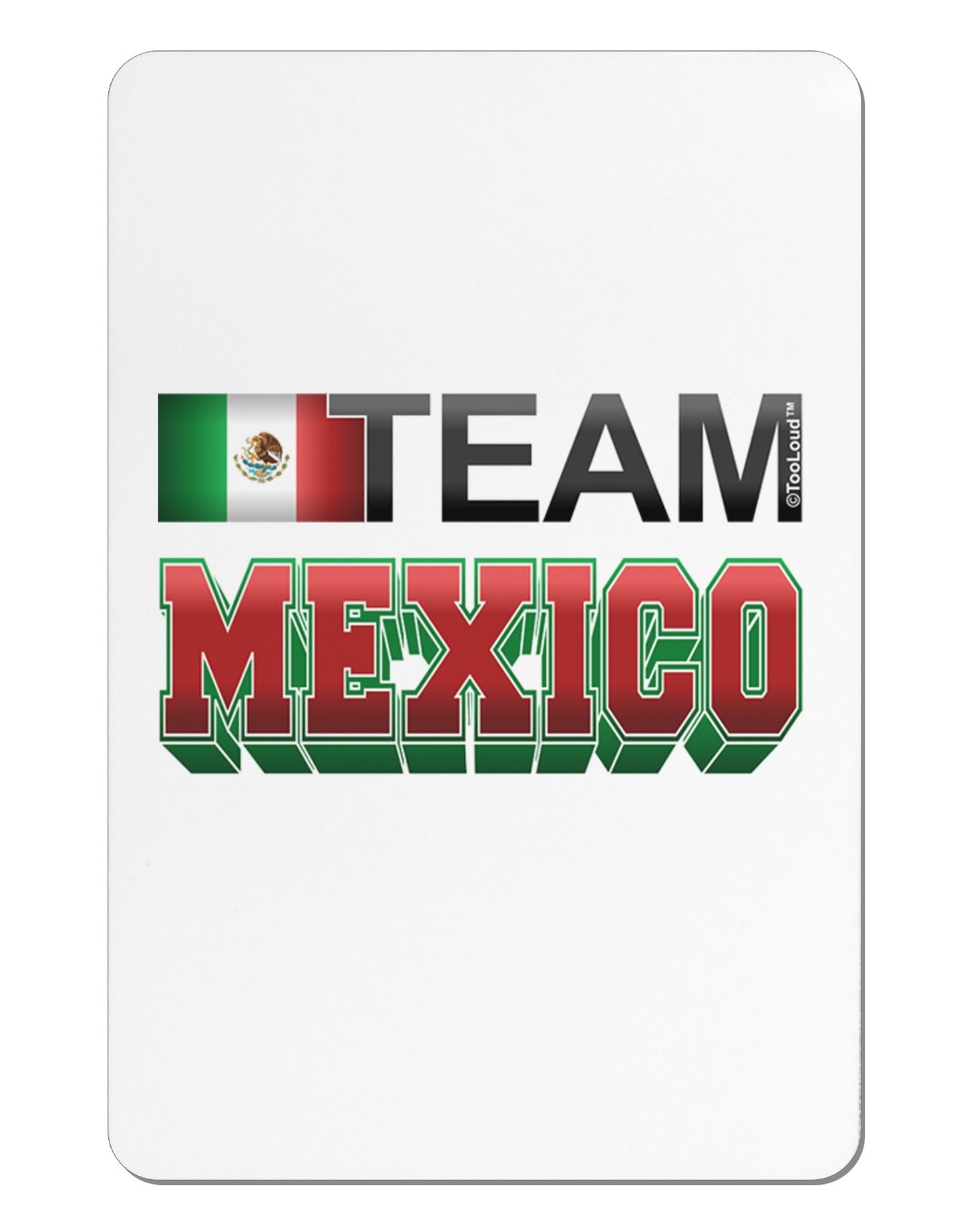 Sporty Team Mexico Aluminum Magnet-TooLoud-White-Davson Sales