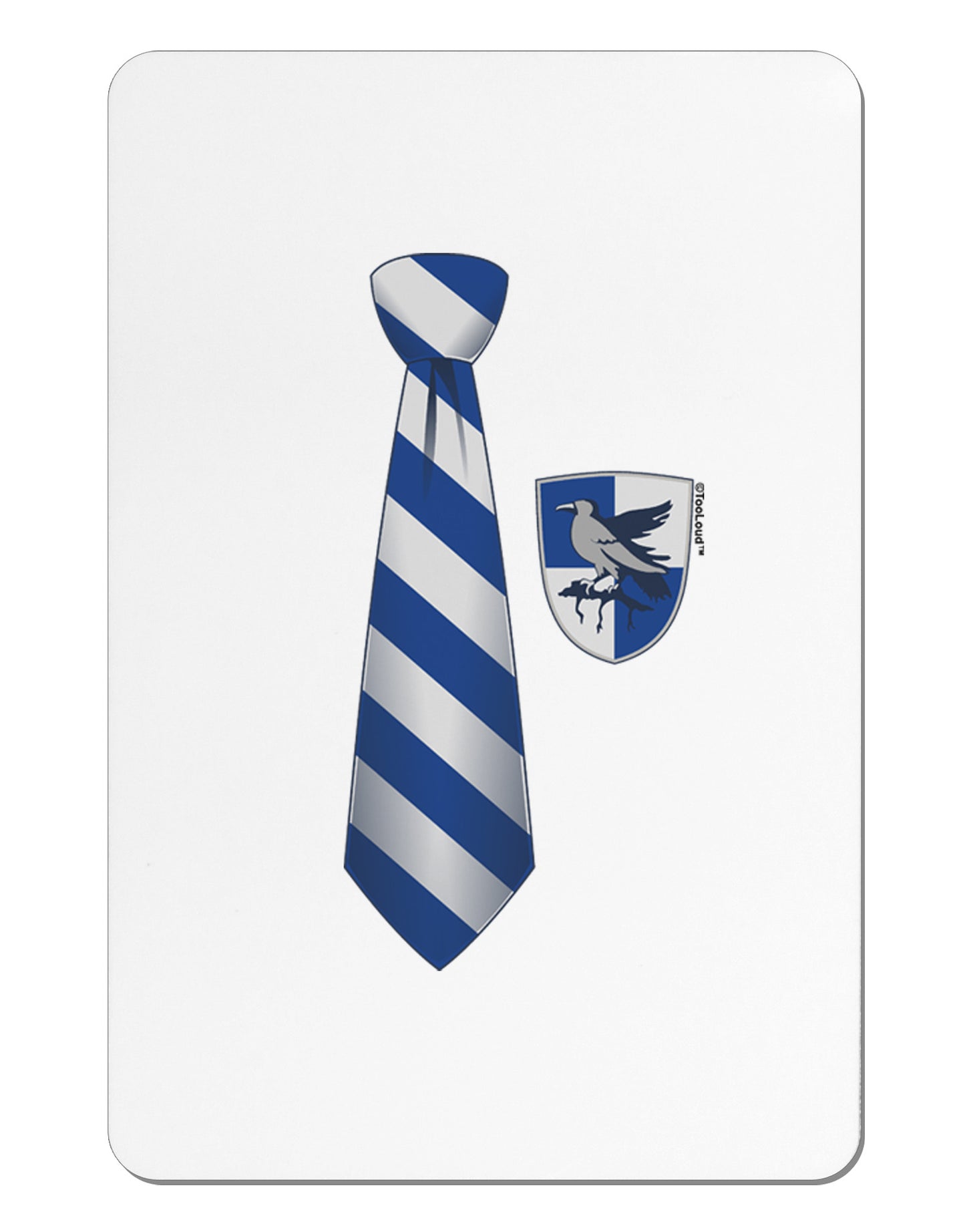 Wizard Tie Blue and Silver Aluminum Magnet-TooLoud-White-Davson Sales