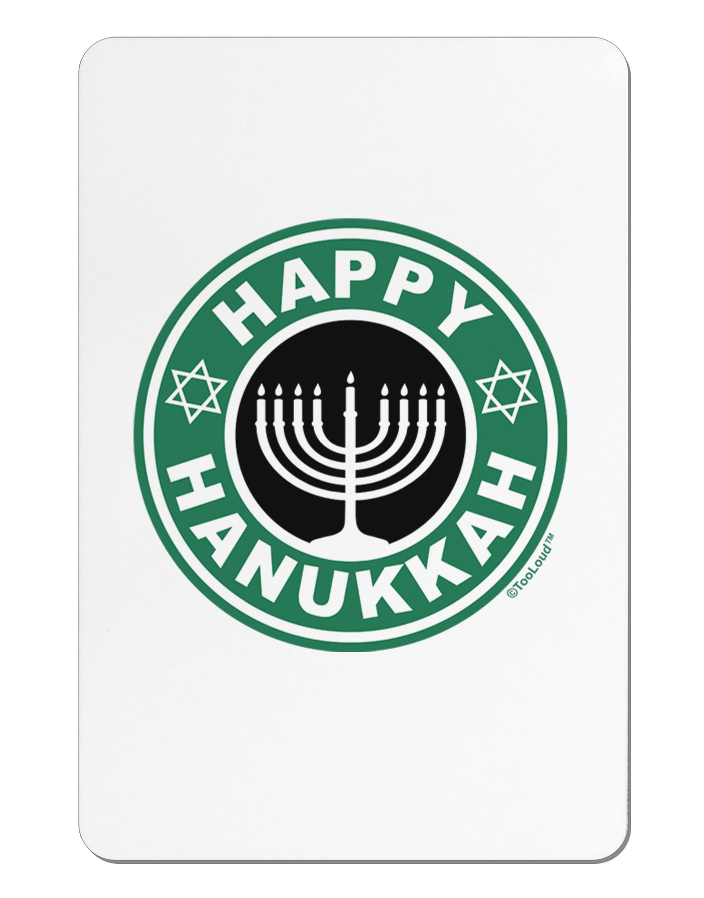 Happy Hanukkah Latte Logo Aluminum Magnet-TooLoud-White-Davson Sales