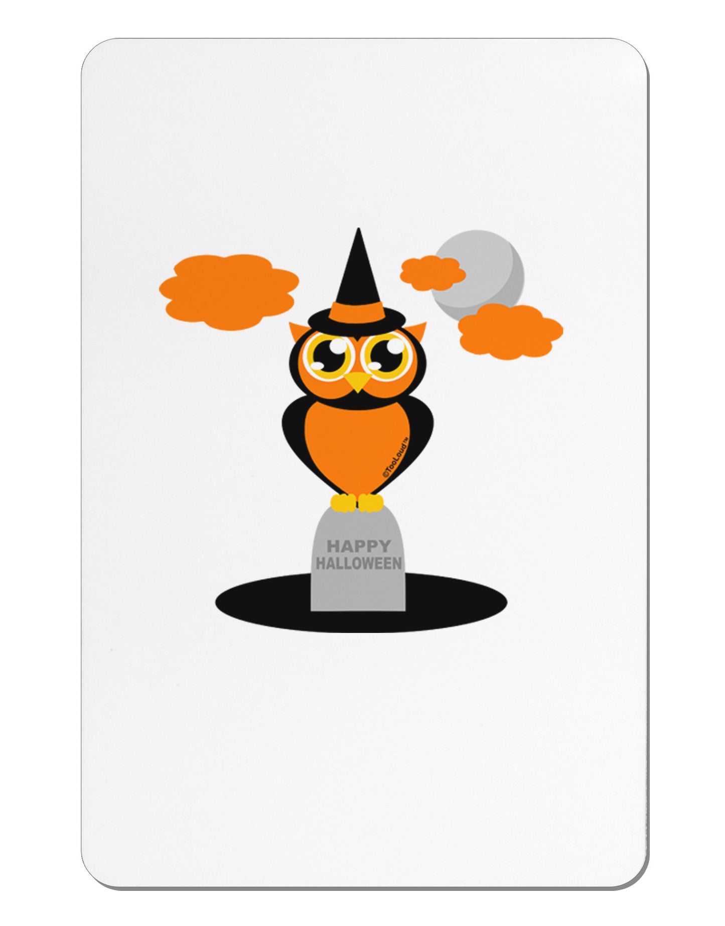 Owl Orange Aluminum Magnet-TooLoud-White-Davson Sales