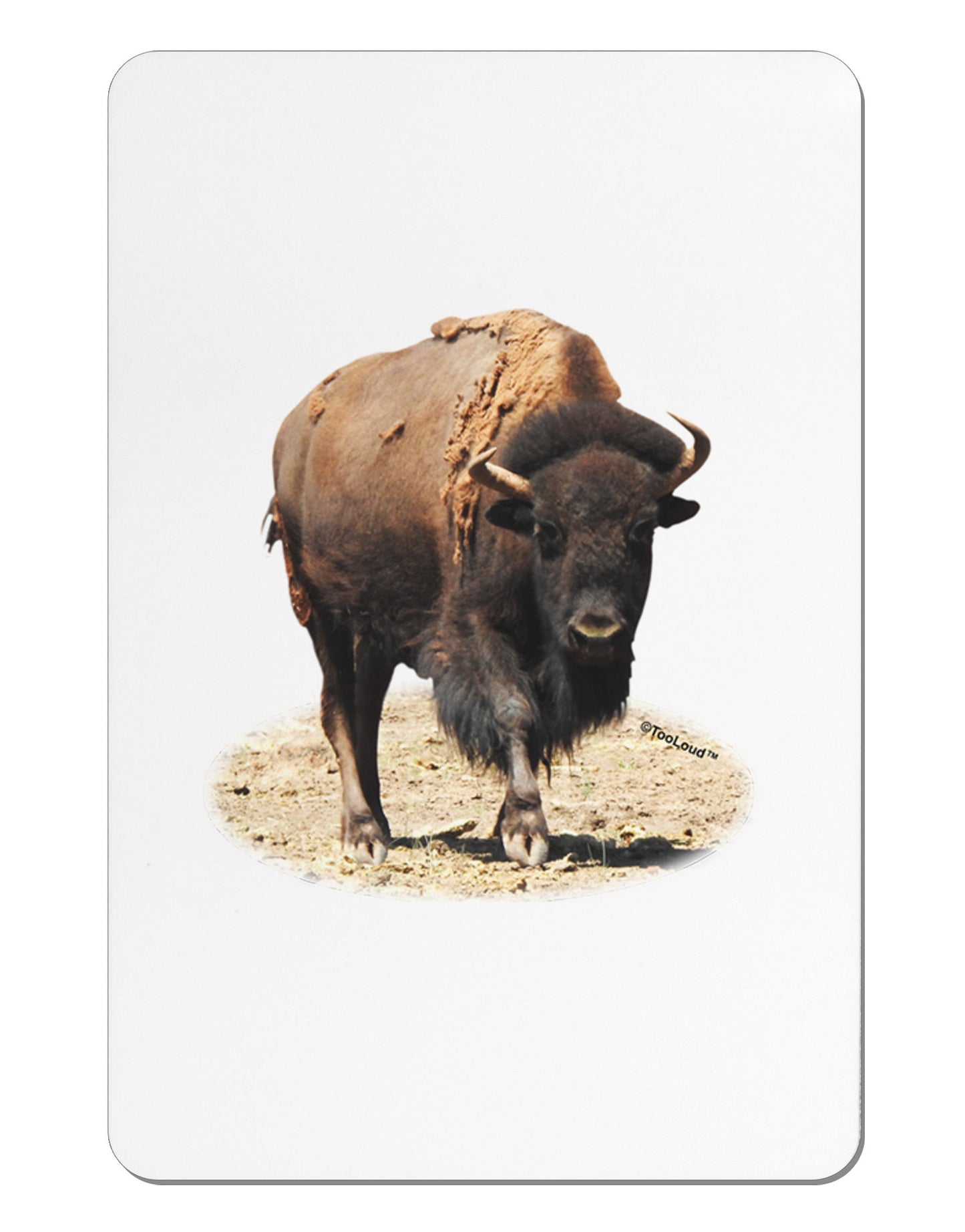 Strong Bison Cutout Aluminum Magnet-TooLoud-White-Davson Sales