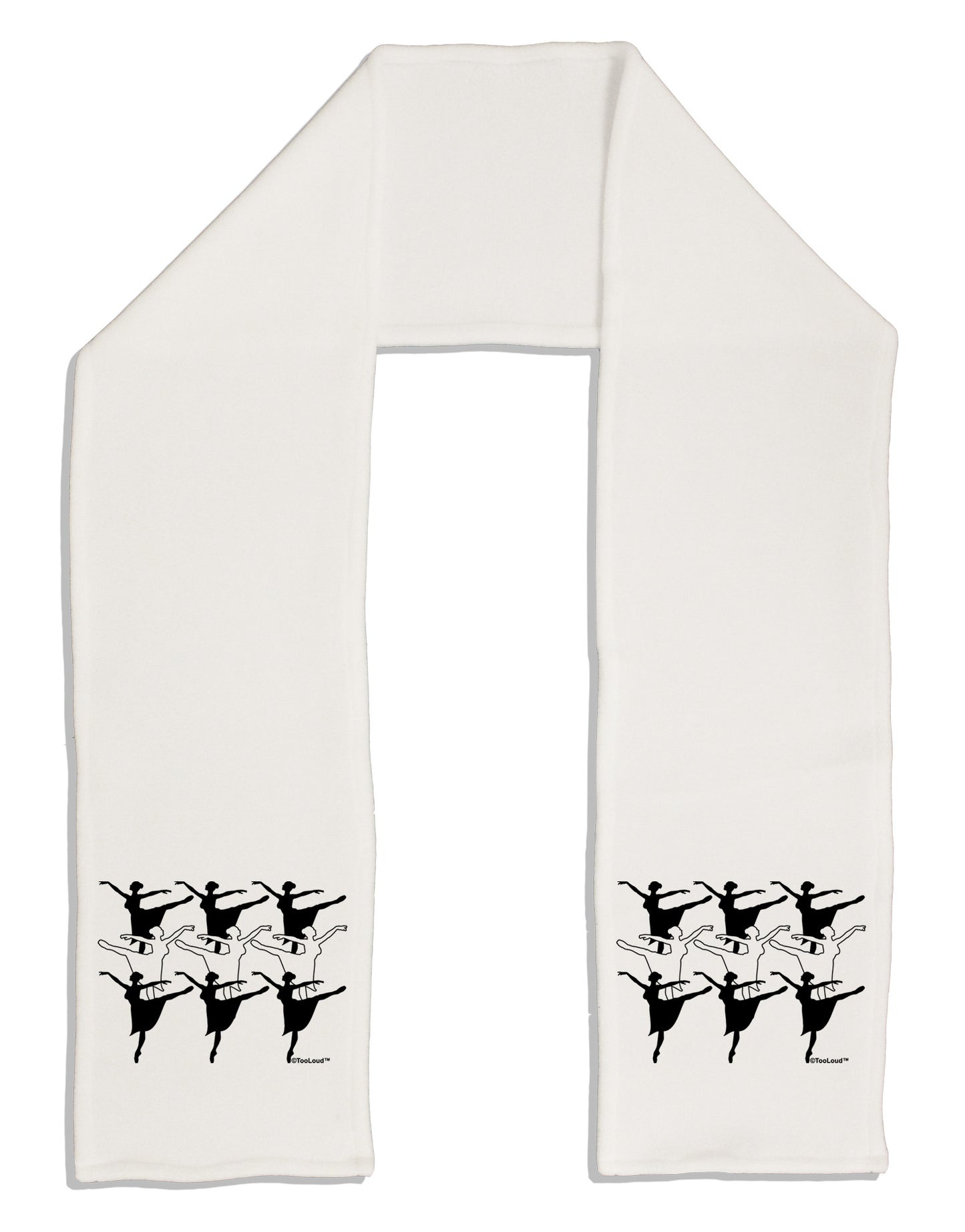 Nine Ladies Dancing Adult Fleece 64" Scarf-TooLoud-White-One-Size-Adult-Davson Sales
