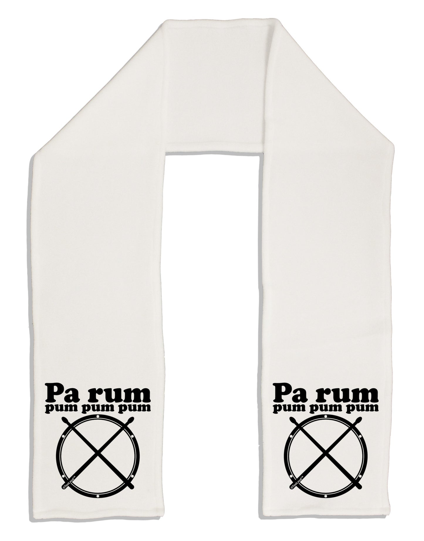 Pa Rum Pum Pum Pum BnW Adult Fleece 64" Scarf-TooLoud-White-One-Size-Adult-Davson Sales