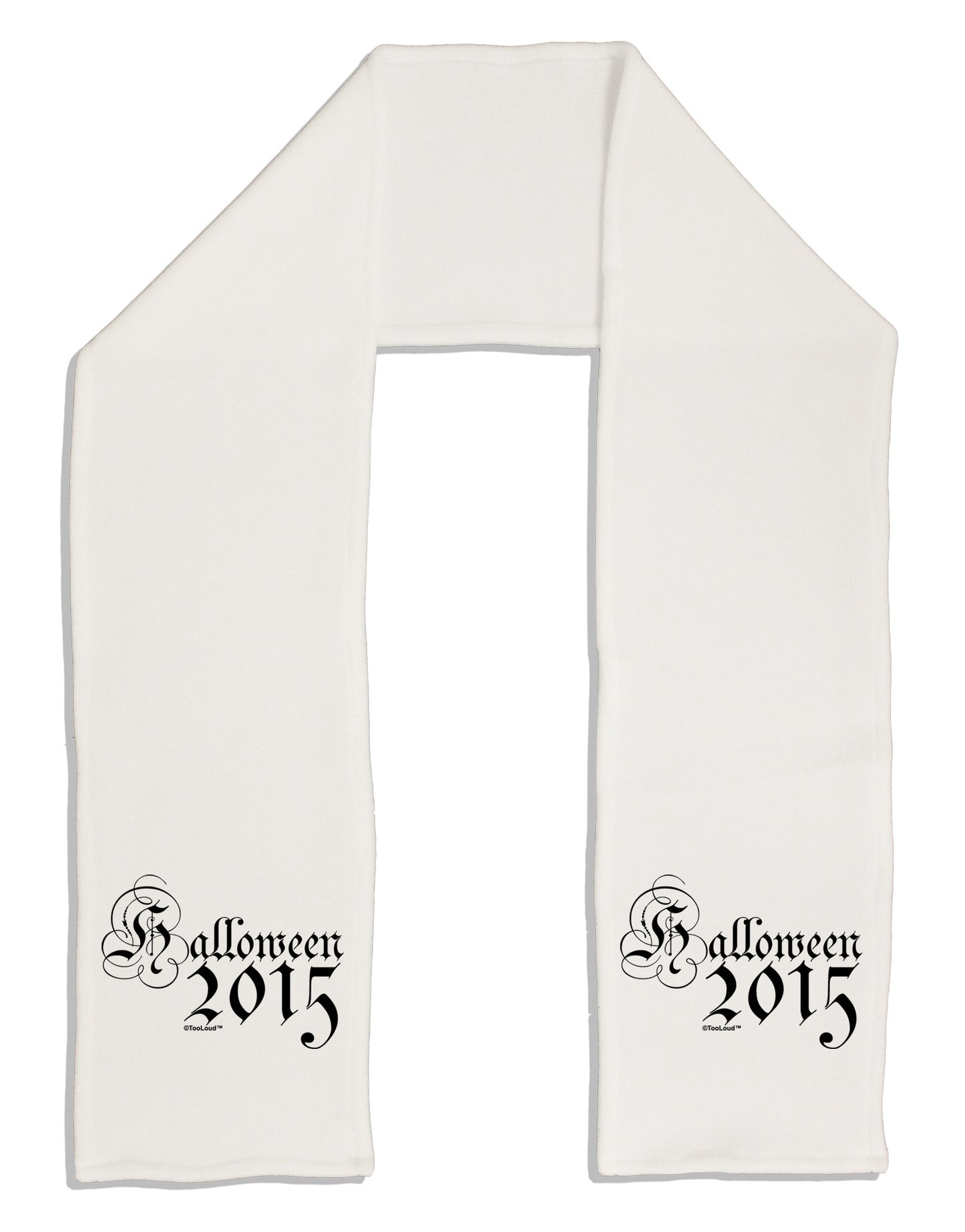 Halloween Current Year Script Text Adult Fleece 64" Scarf-TooLoud-White-One-Size-Adult-Davson Sales