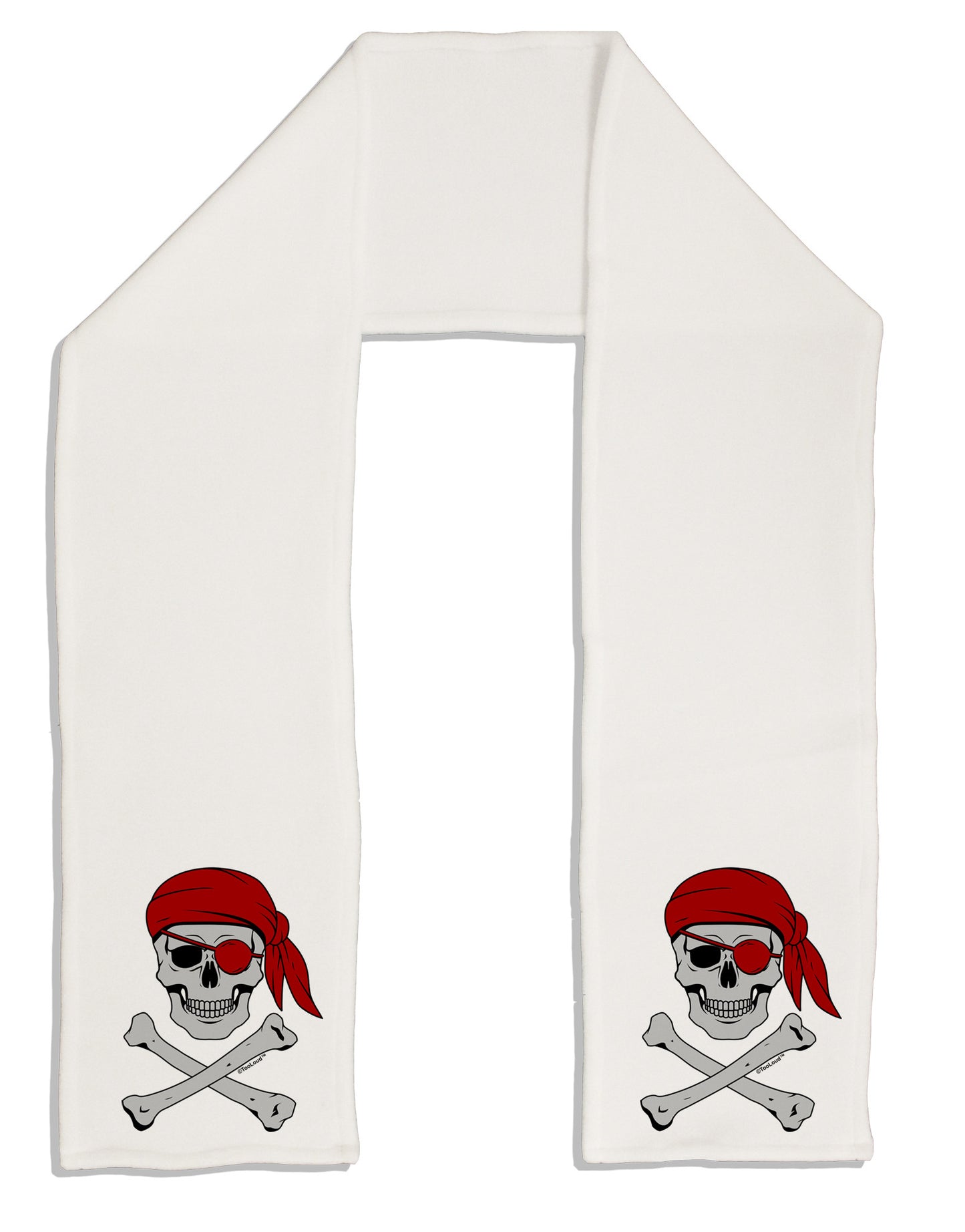 Pirate Skull Adult Fleece 64" Scarf-TooLoud-White-One-Size-Adult-Davson Sales