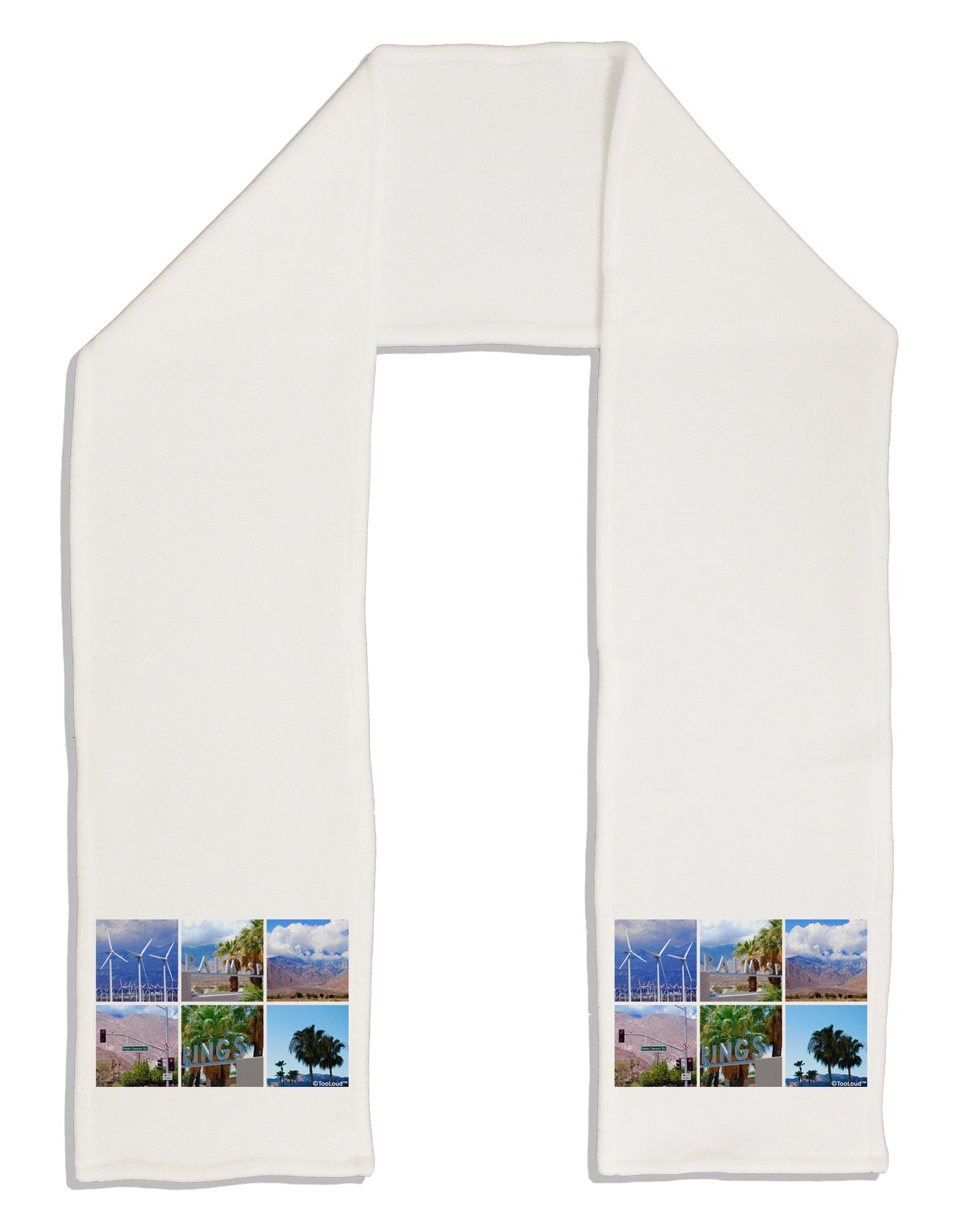 Palm Springs Square Collage Adult Fleece 64" Scarf-TooLoud-White-One-Size-Adult-Davson Sales