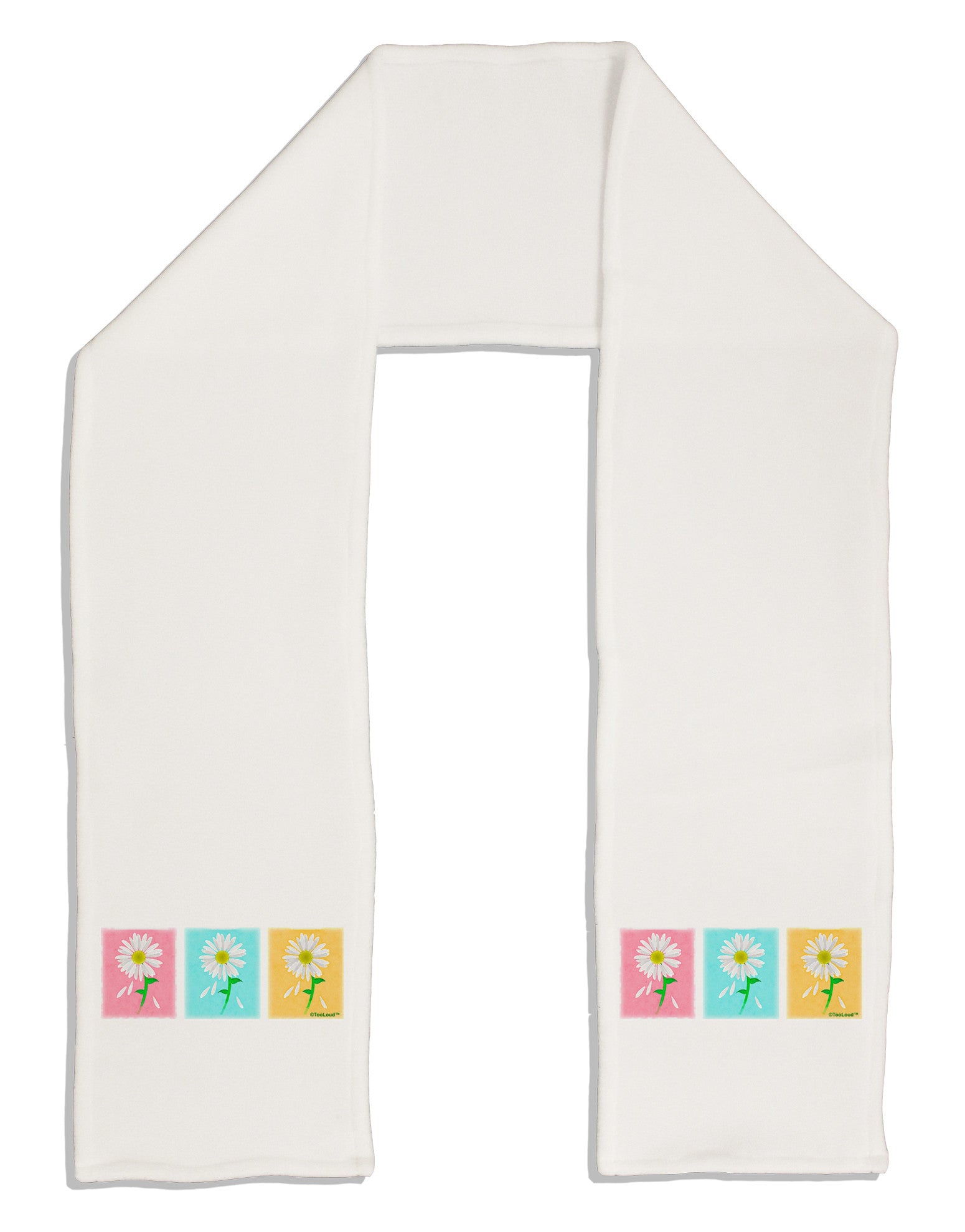 Pretty Daisies Watercolor Adult Fleece 64" Scarf-Scarves-TooLoud-White-One-Size-Adult-Davson Sales