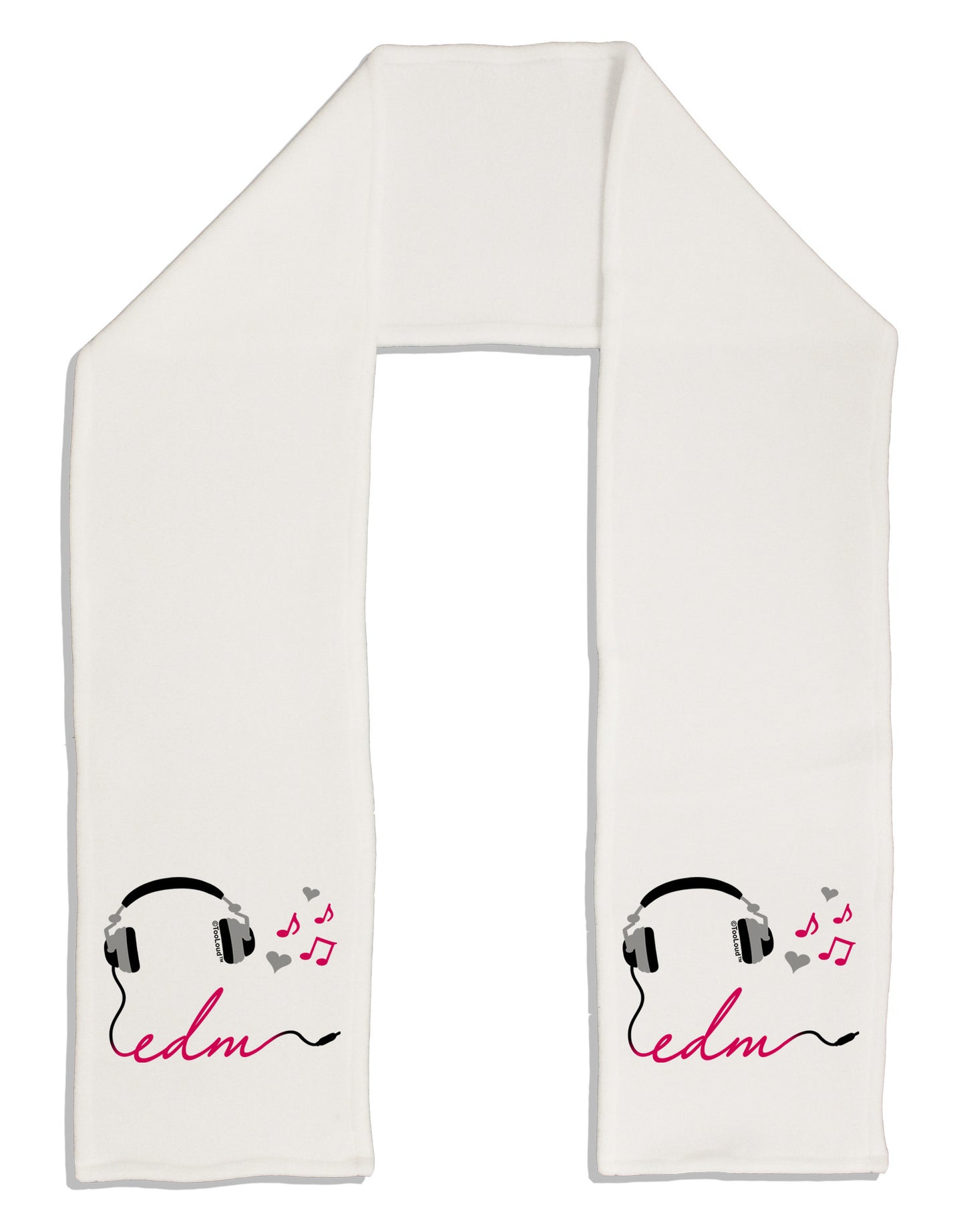 EDM Cord Pink Adult Fleece 64" Scarf-TooLoud-White-One-Size-Adult-Davson Sales