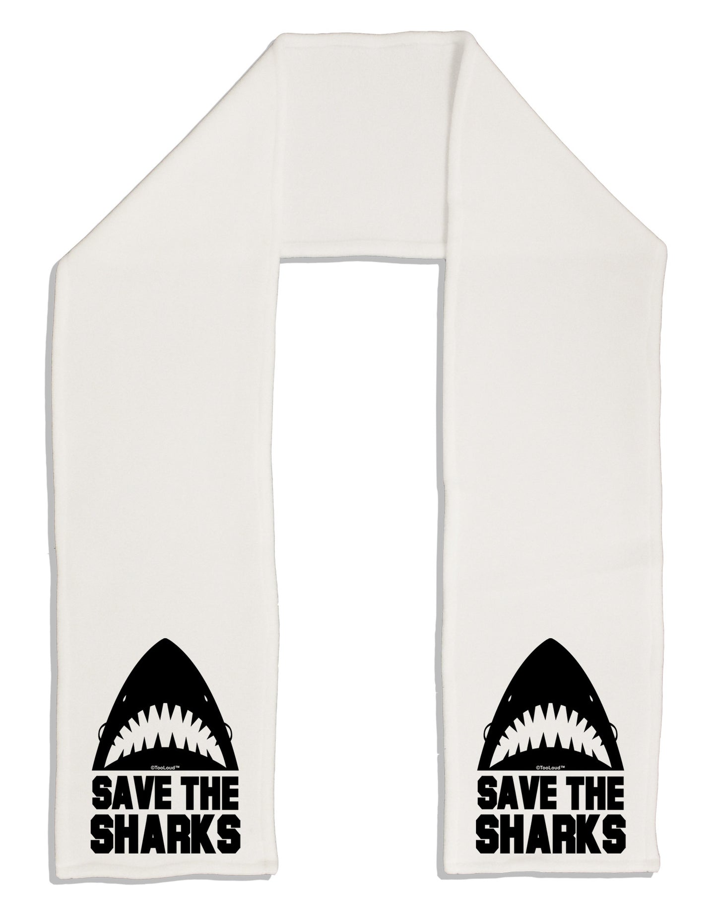 Save The Sharks Adult Fleece 64" Scarf-TooLoud-White-One-Size-Adult-Davson Sales