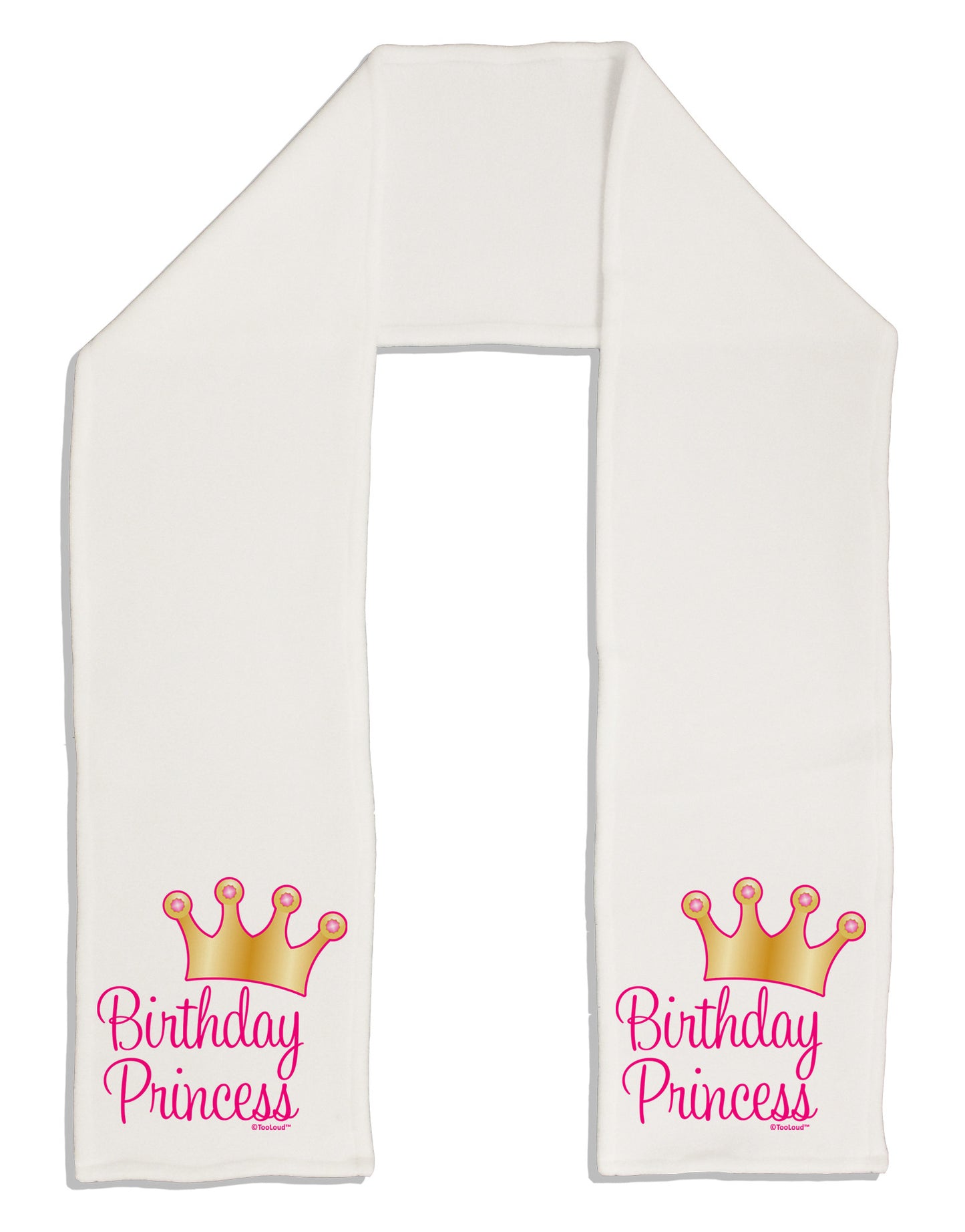 Birthday Princess - Tiara Adult Fleece 64" Scarf by TooLoud-TooLoud-White-One-Size-Adult-Davson Sales