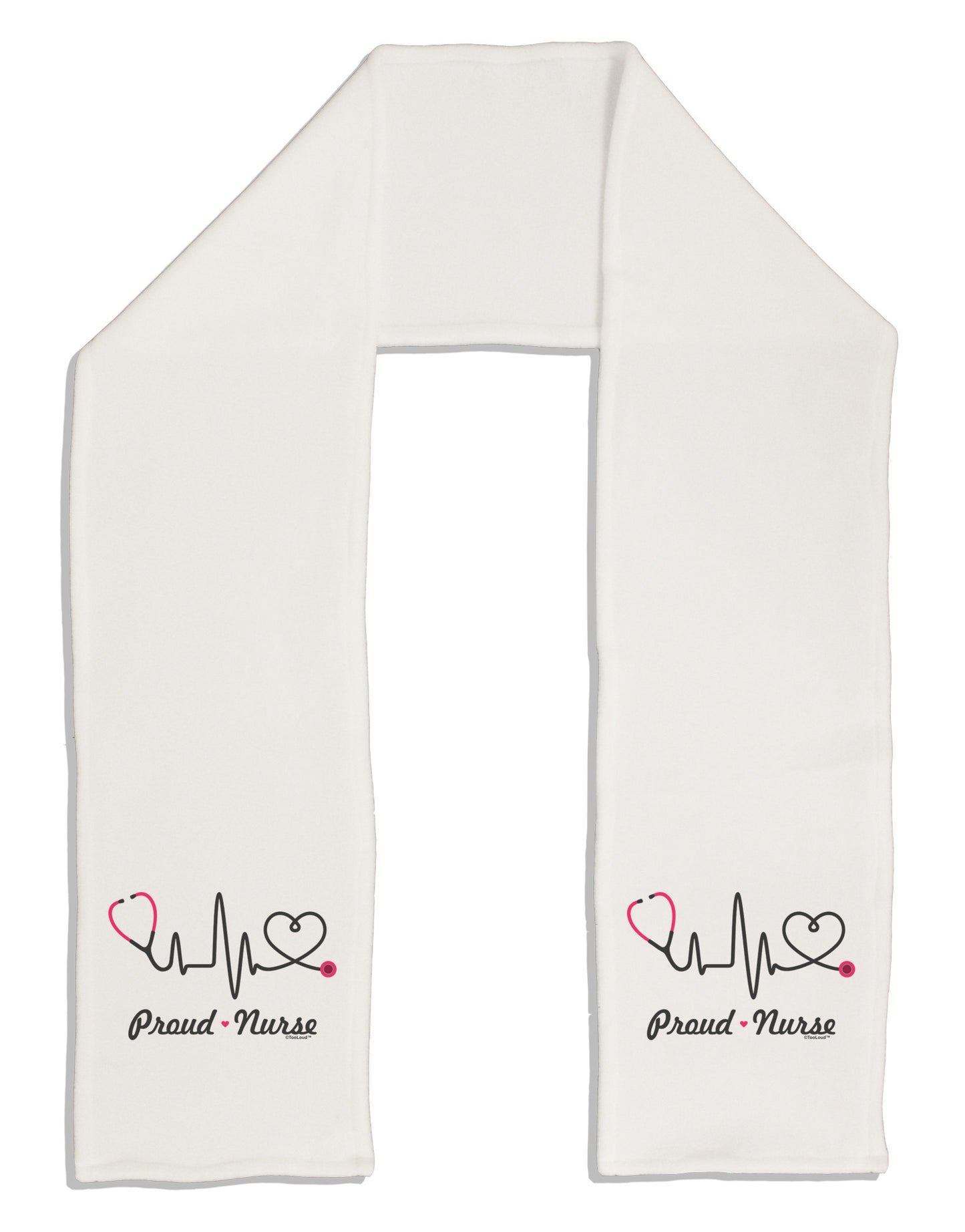 Stethoscope Heartbeat Text Adult Fleece 64" Scarf-TooLoud-White-One-Size-Adult-Davson Sales