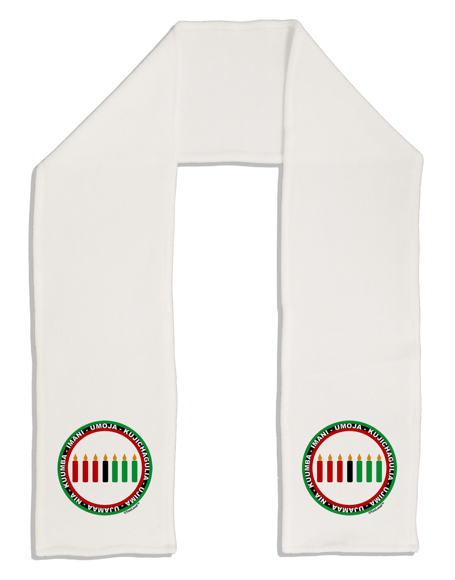 7 Principles Circle Adult Fleece 64" Scarf-TooLoud-White-One-Size-Adult-Davson Sales