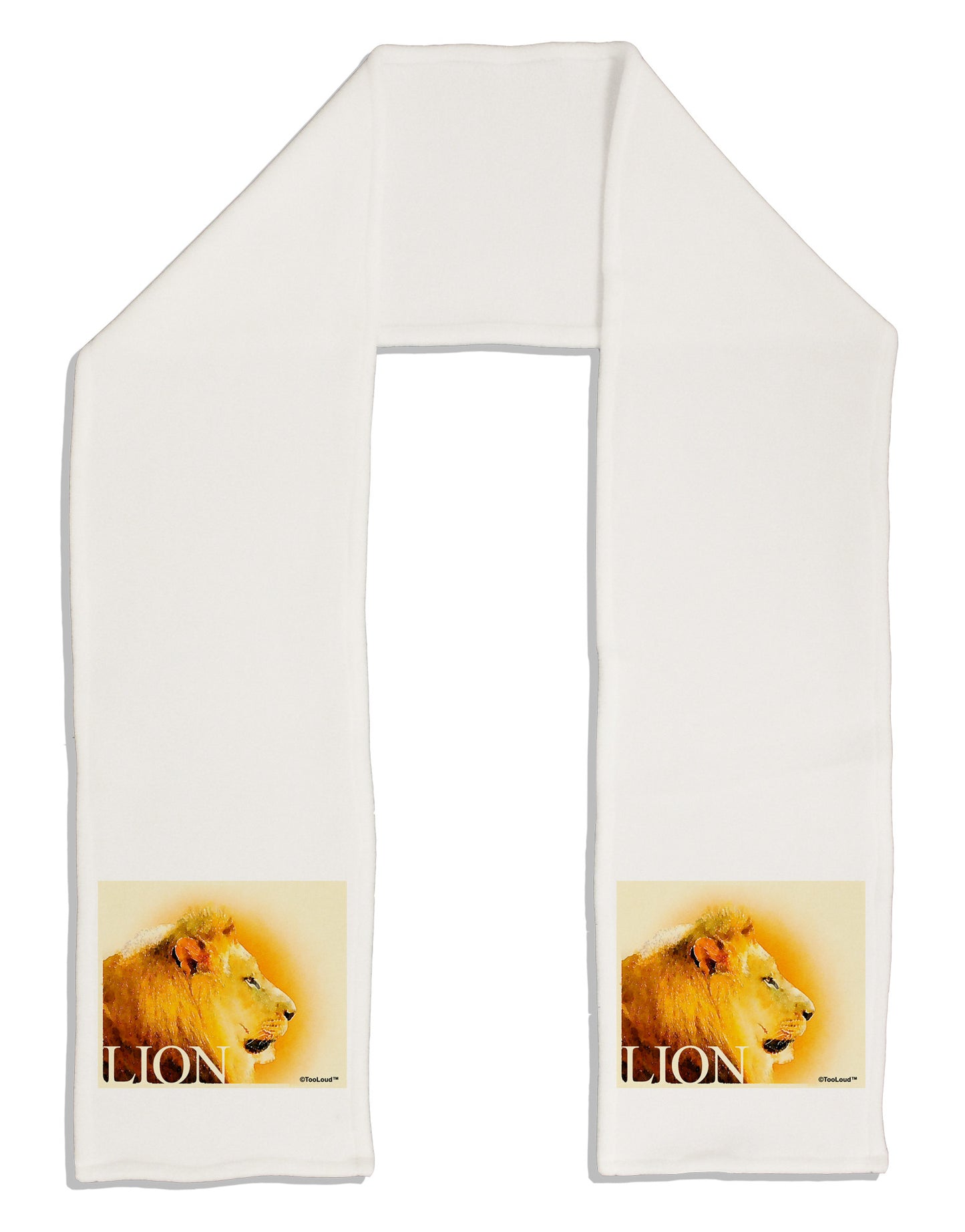 Lion Watercolor 3 Text Adult Fleece 64" Scarf-TooLoud-White-One-Size-Adult-Davson Sales