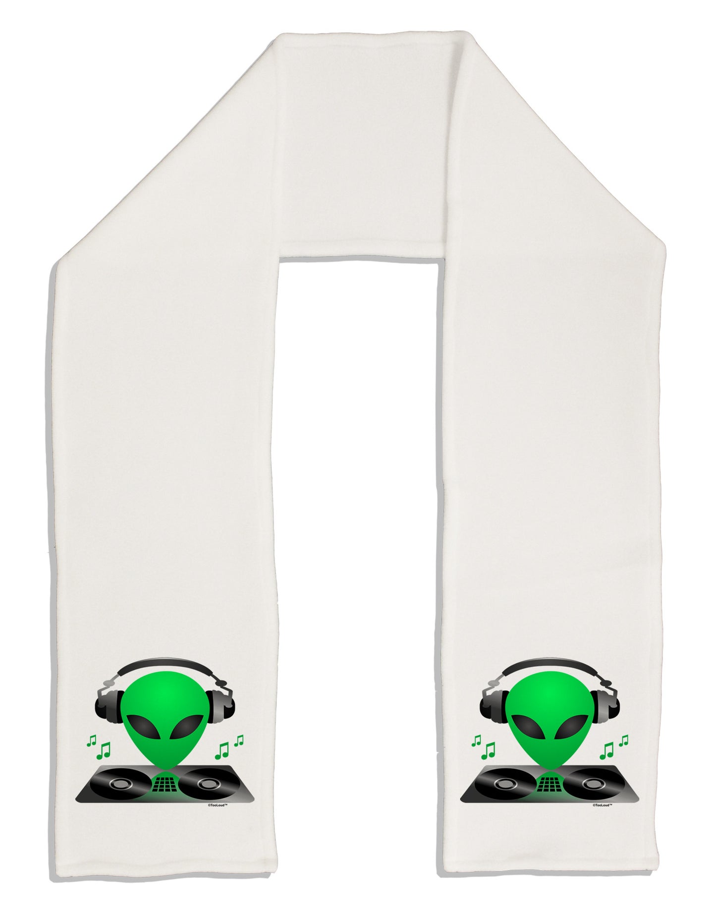 Alien DJ Adult Fleece 64" Scarf-TooLoud-White-One-Size-Adult-Davson Sales