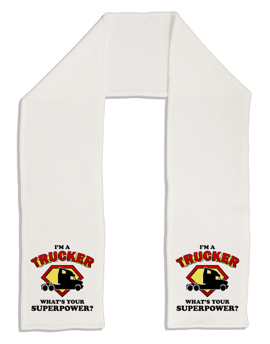 Trucker - Superpower Adult Fleece 64" Scarf-TooLoud-White-One-Size-Adult-Davson Sales