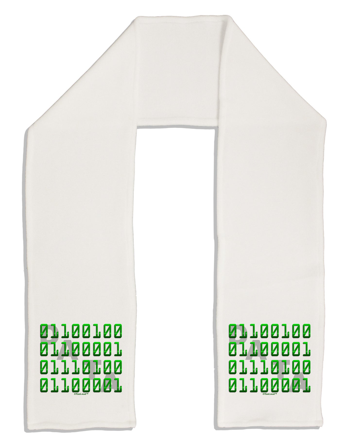 Binary Data Green Adult Fleece 64" Scarf-TooLoud-White-One-Size-Adult-Davson Sales