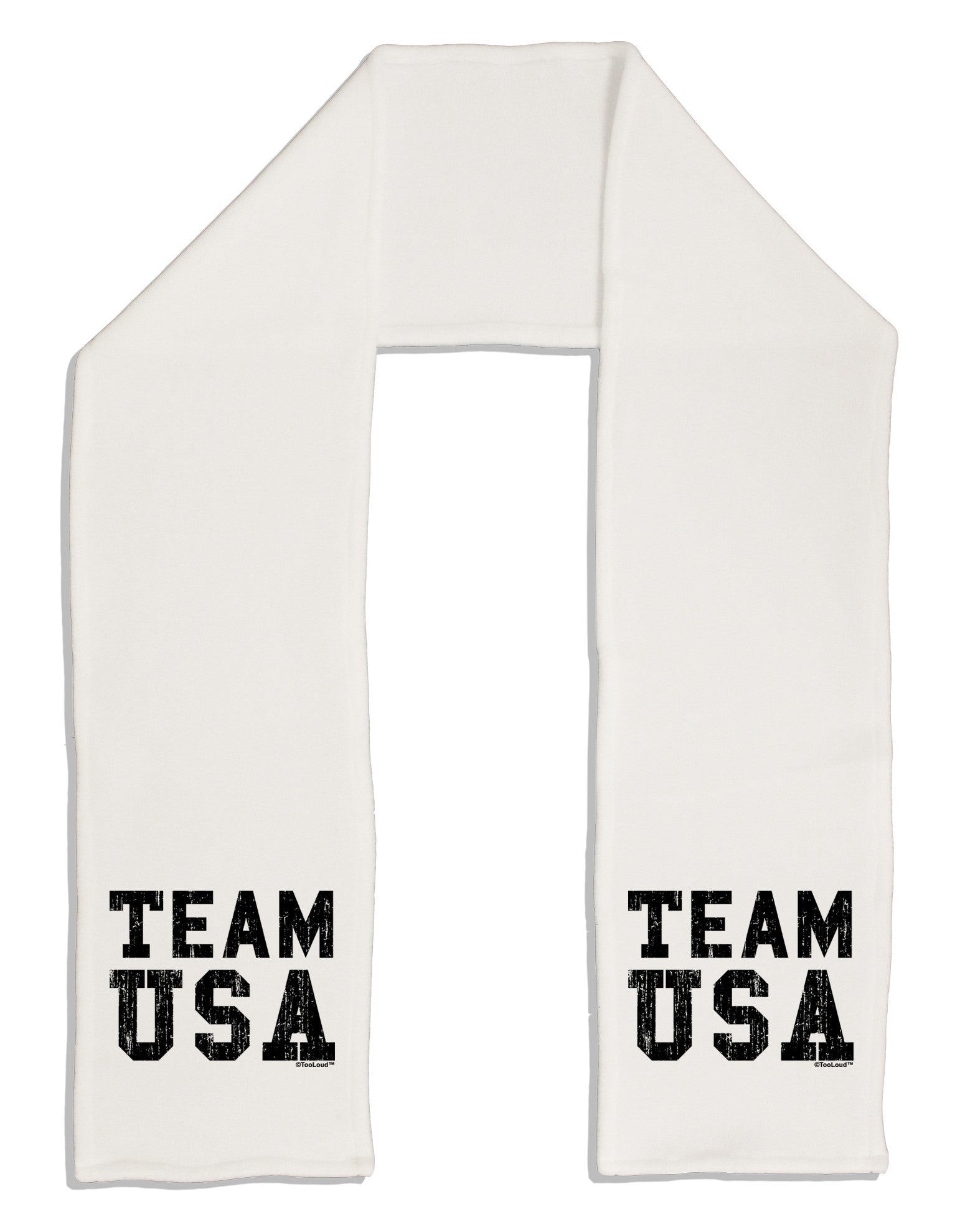 Team USA Distressed Text Adult Fleece 64" Scarf-TooLoud-White-One-Size-Adult-Davson Sales