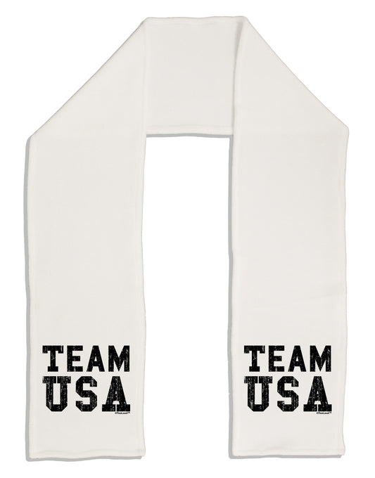 Team USA Distressed Text Adult Fleece 64" Scarf-TooLoud-White-One-Size-Adult-Davson Sales