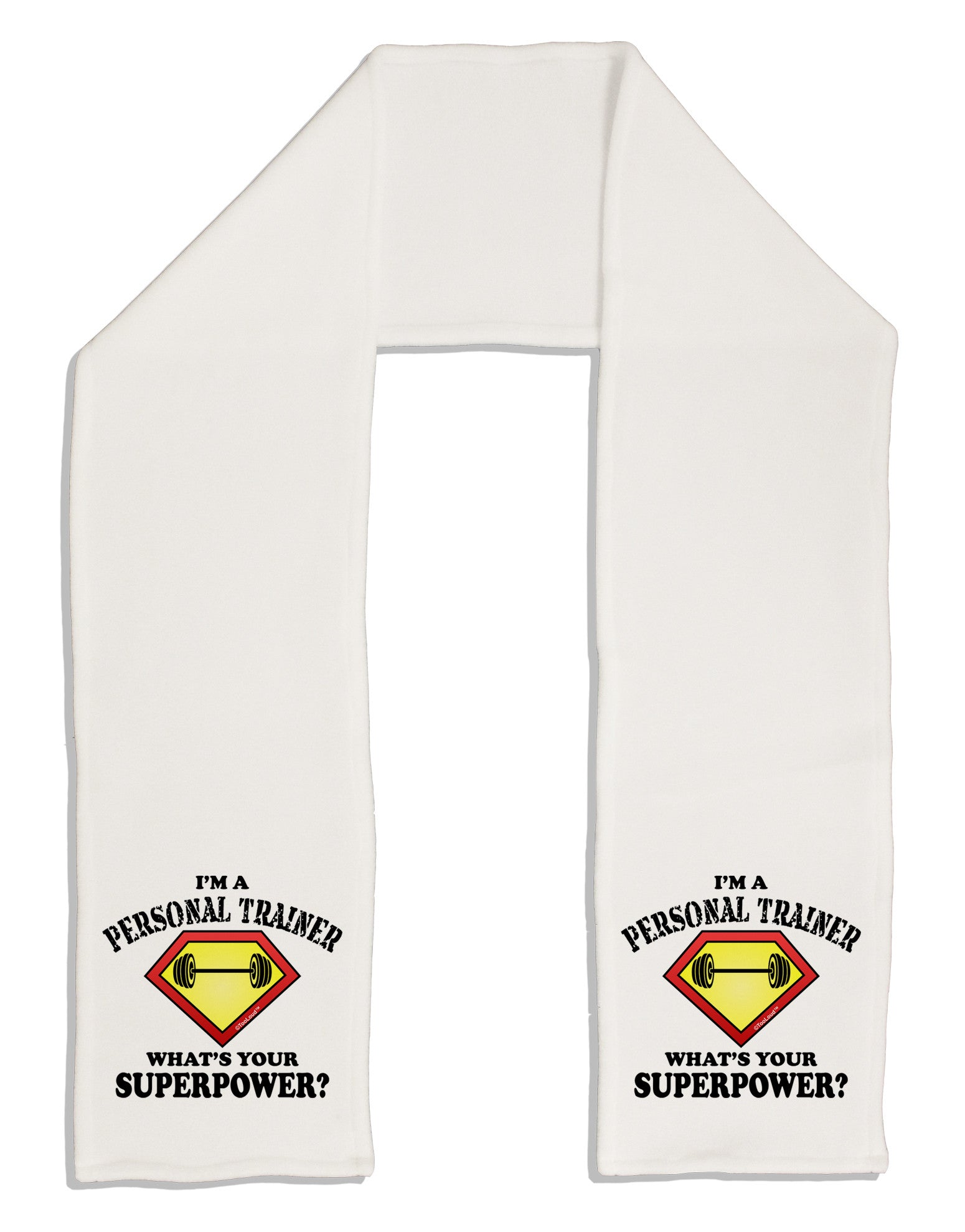 Personal Trainer - Superpower Adult Fleece 64" Scarf-TooLoud-White-One-Size-Adult-Davson Sales