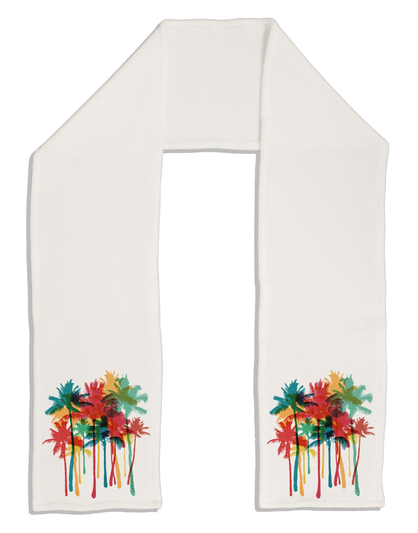 Paint Splash Palm Trees Adult Fleece 64" Scarf-TooLoud-White-One-Size-Adult-Davson Sales