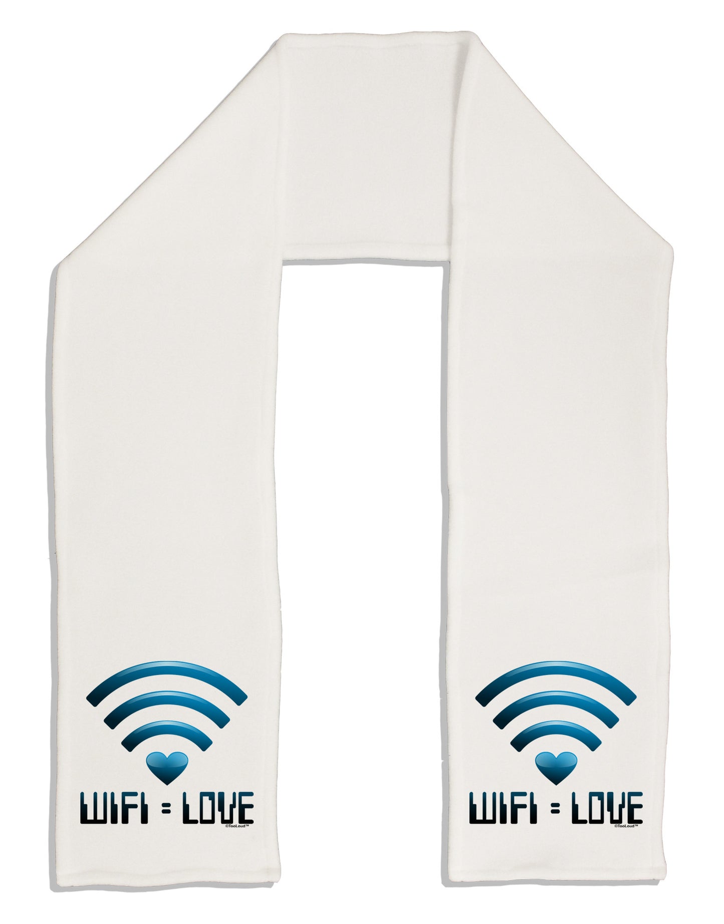 TooLoud Wifi Equals Love Adult Fleece 64" Scarf-TooLoud-White-One-Size-Adult-Davson Sales