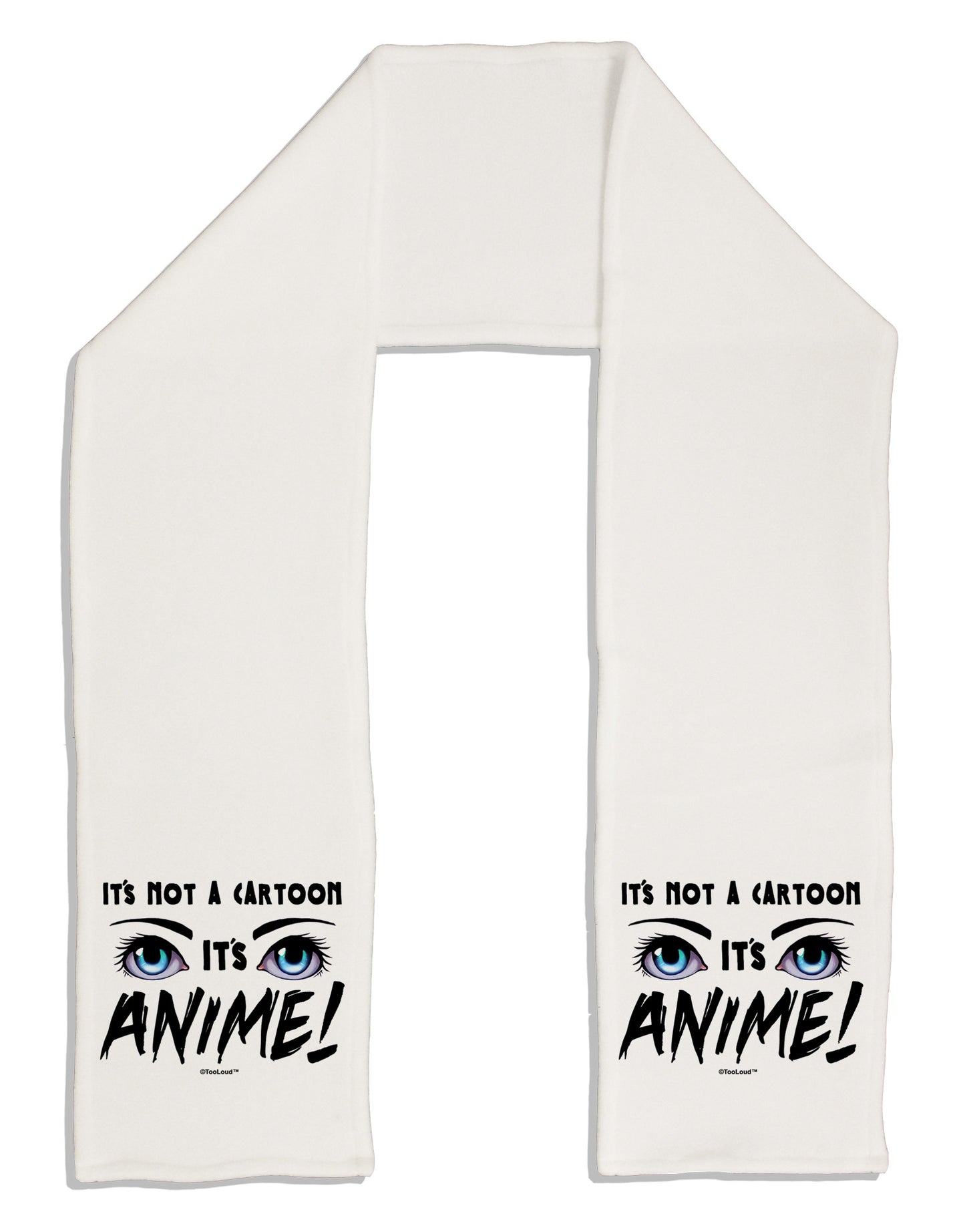Not A Cartoon Eyes Blue Adult Fleece 64" Scarf-TooLoud-White-One-Size-Adult-Davson Sales