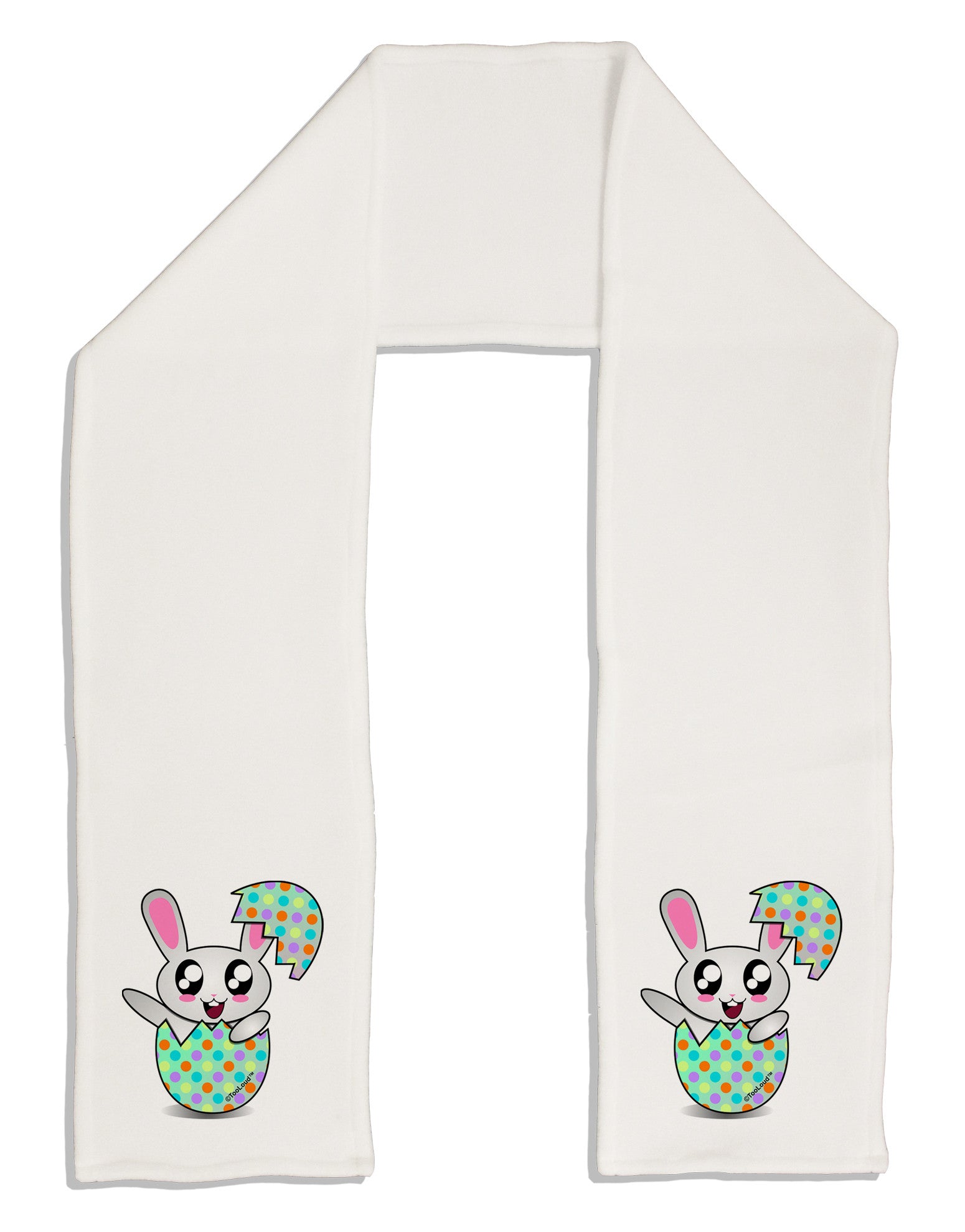 Bunny Hatching From Egg Adult Fleece 64" Scarf-TooLoud-White-One-Size-Adult-Davson Sales