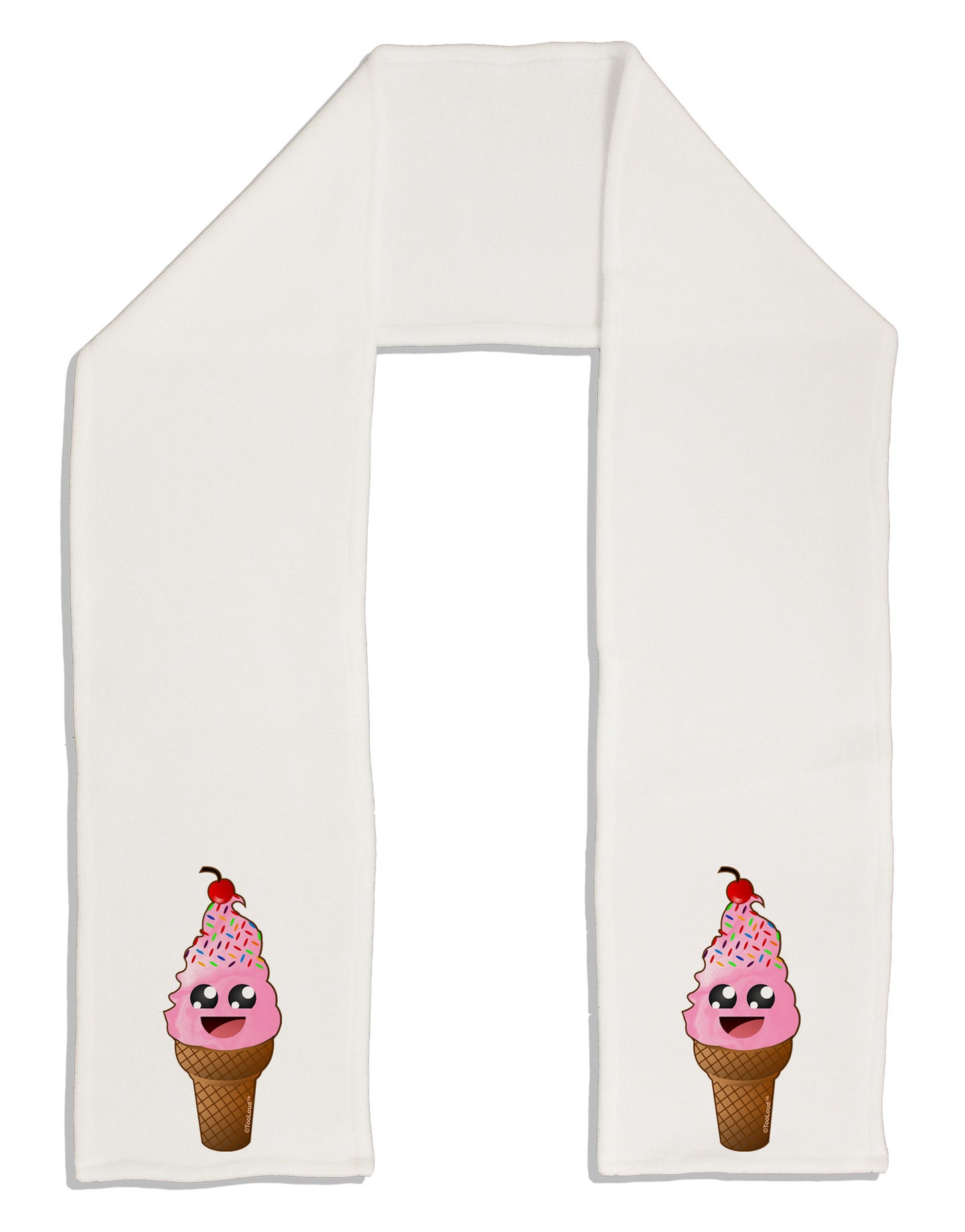 Cute Ice Cream Cone Adult Fleece 64" Scarf-TooLoud-White-One-Size-Adult-Davson Sales