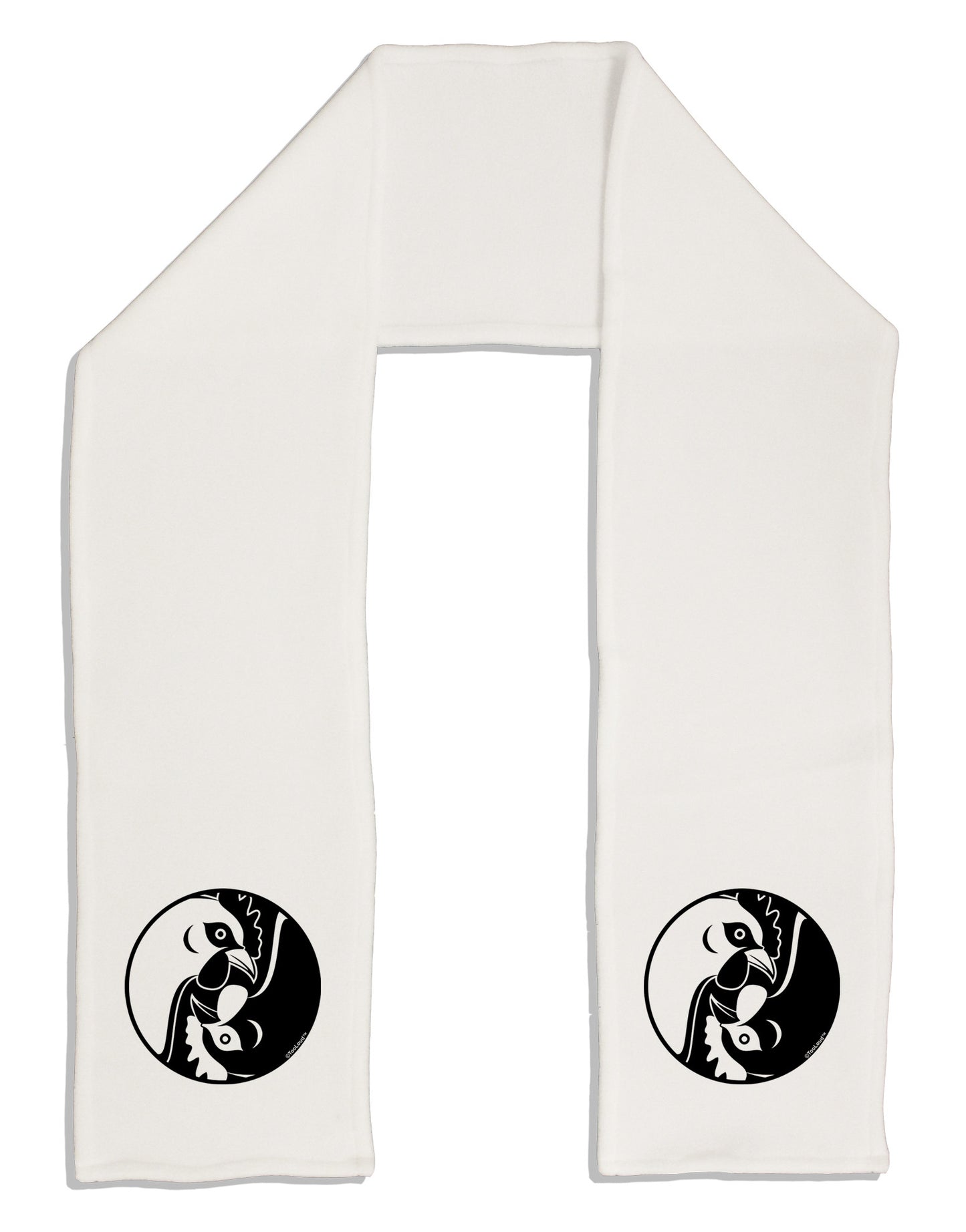 TooLoud Yin Yang Chicken Adult Fleece 64" Scarf-TooLoud-White-One-Size-Adult-Davson Sales