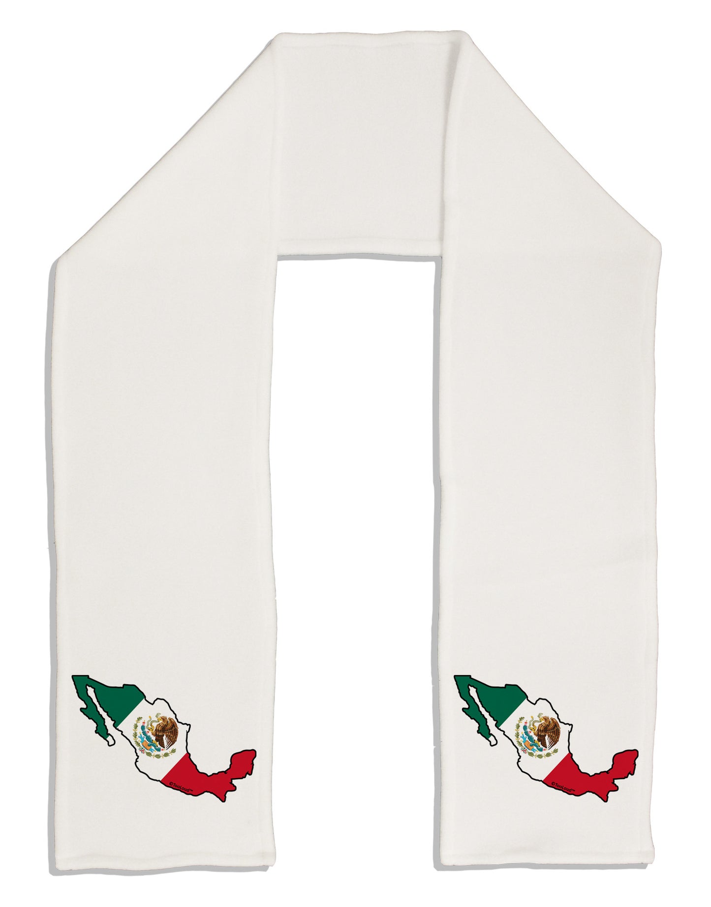 Mexico Outline - Mexican Flag Adult Fleece 64" Scarf by TooLoud-TooLoud-White-One-Size-Adult-Davson Sales