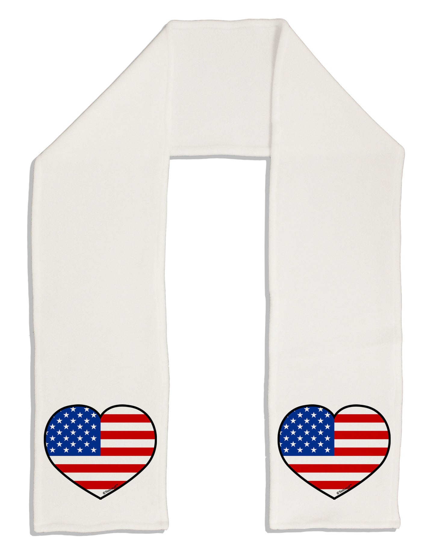 American Flag Heart Design Adult Fleece 64" Scarf by TooLoud-TooLoud-White-One-Size-Adult-Davson Sales
