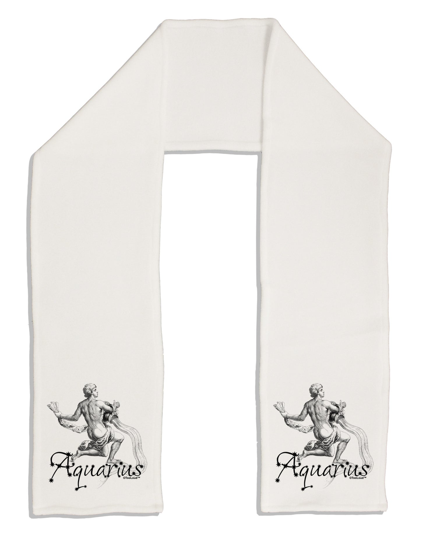 Aquarius Illustration Adult Fleece 64" Scarf-TooLoud-White-One-Size-Adult-Davson Sales