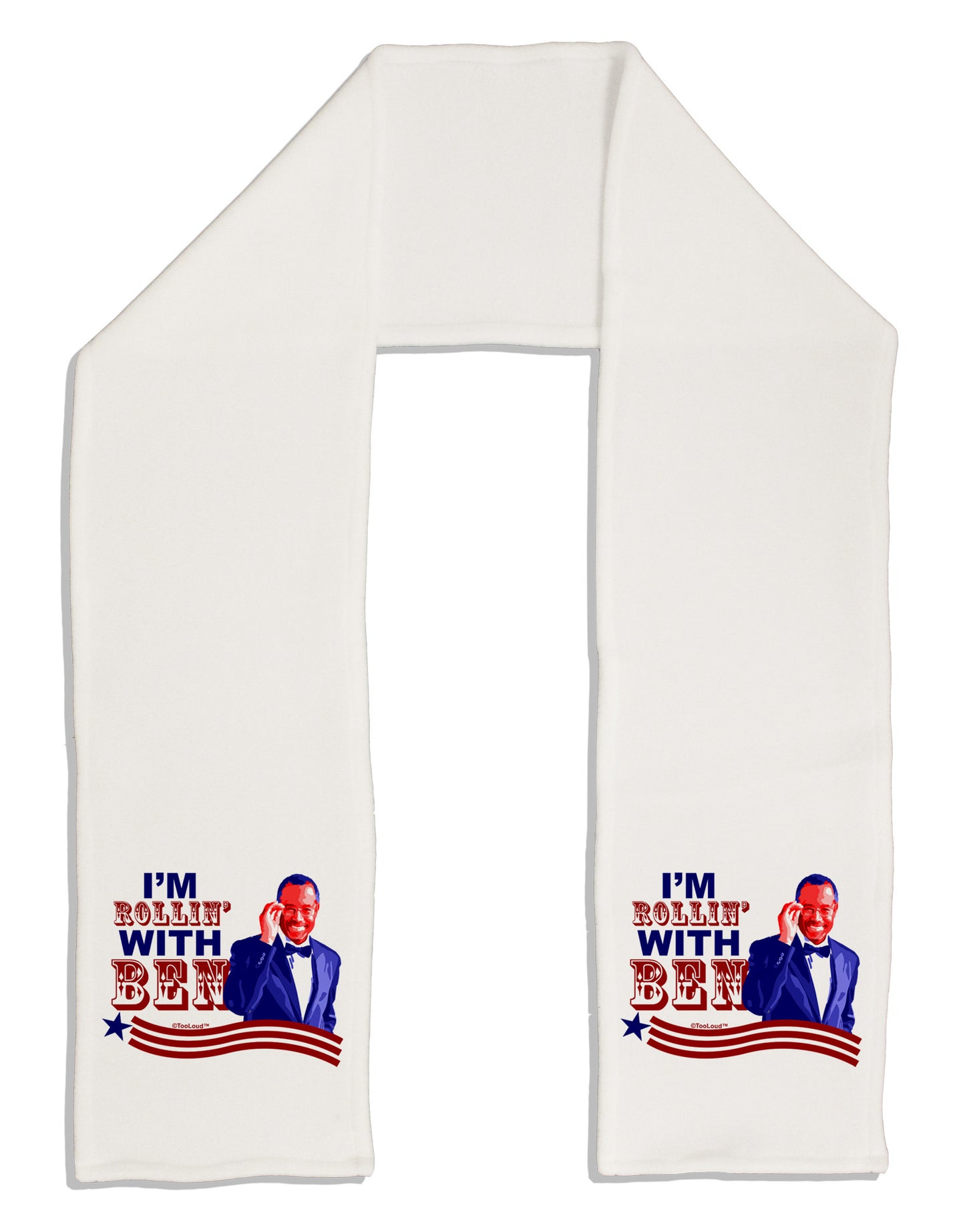 Rollin' With Ben Adult Fleece 64" Scarf-TooLoud-White-One-Size-Adult-Davson Sales