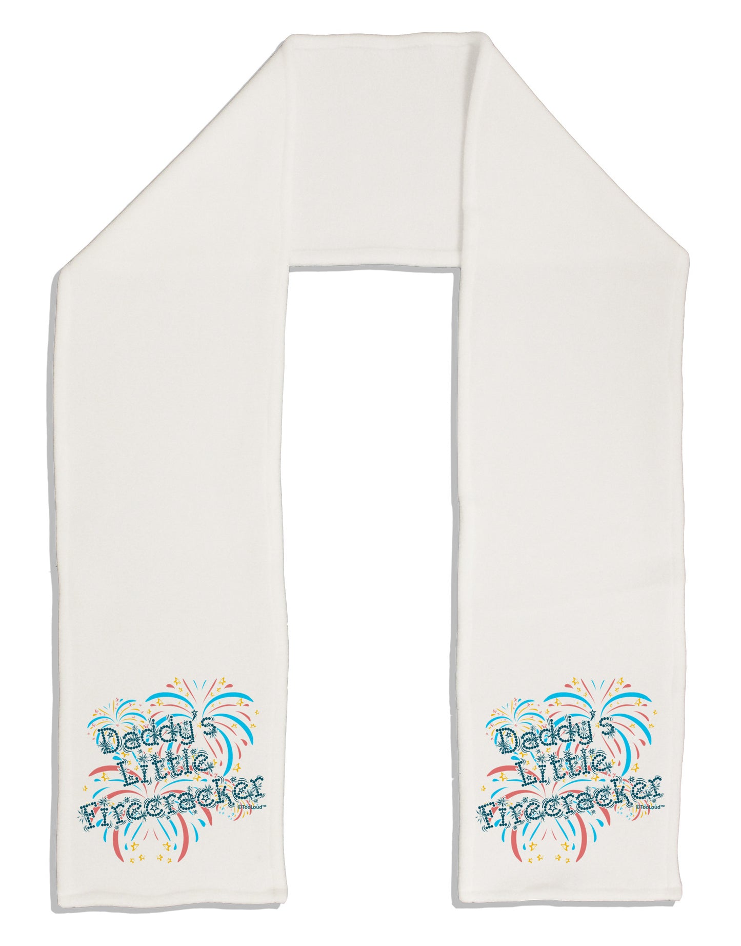 Daddy's Little Firecracker Adult Fleece 64" Scarf-TooLoud-White-One-Size-Adult-Davson Sales