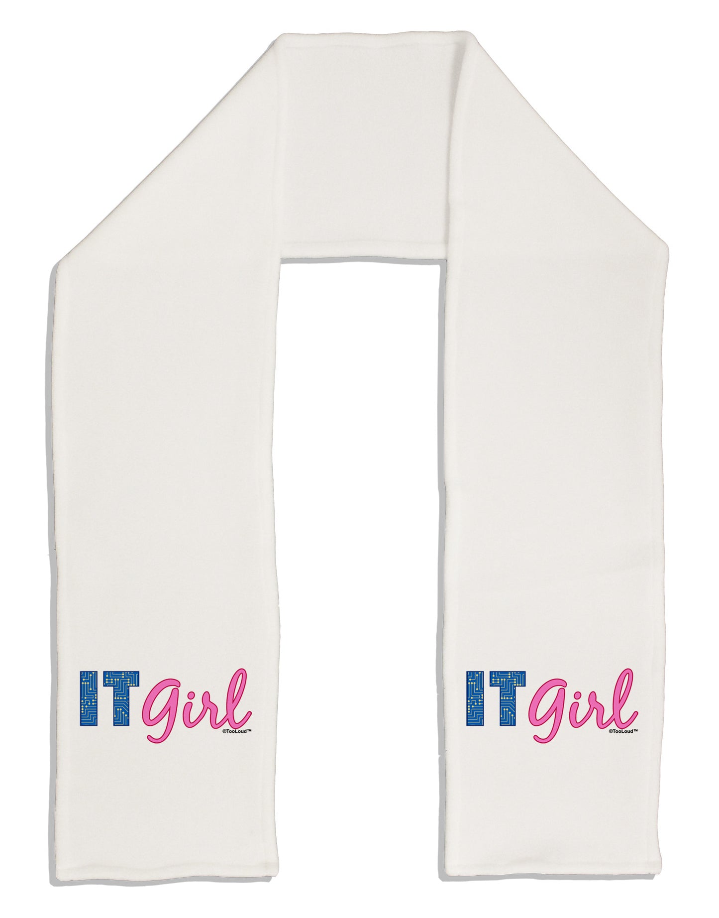IT Girl Adult Fleece 64" Scarf-TooLoud-White-One-Size-Adult-Davson Sales