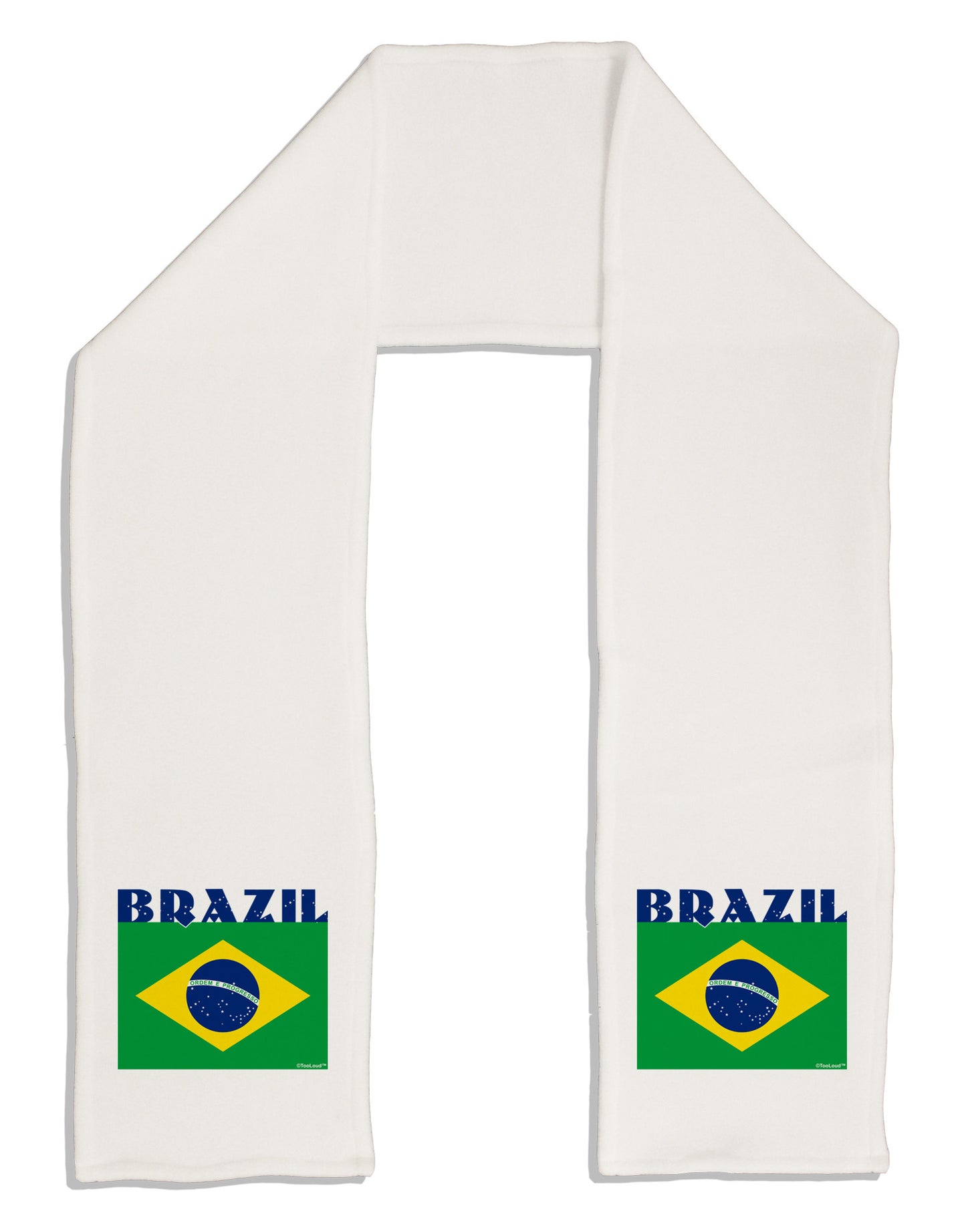 Brazil Flag Adult Fleece 64" Scarf-TooLoud-White-One-Size-Adult-Davson Sales