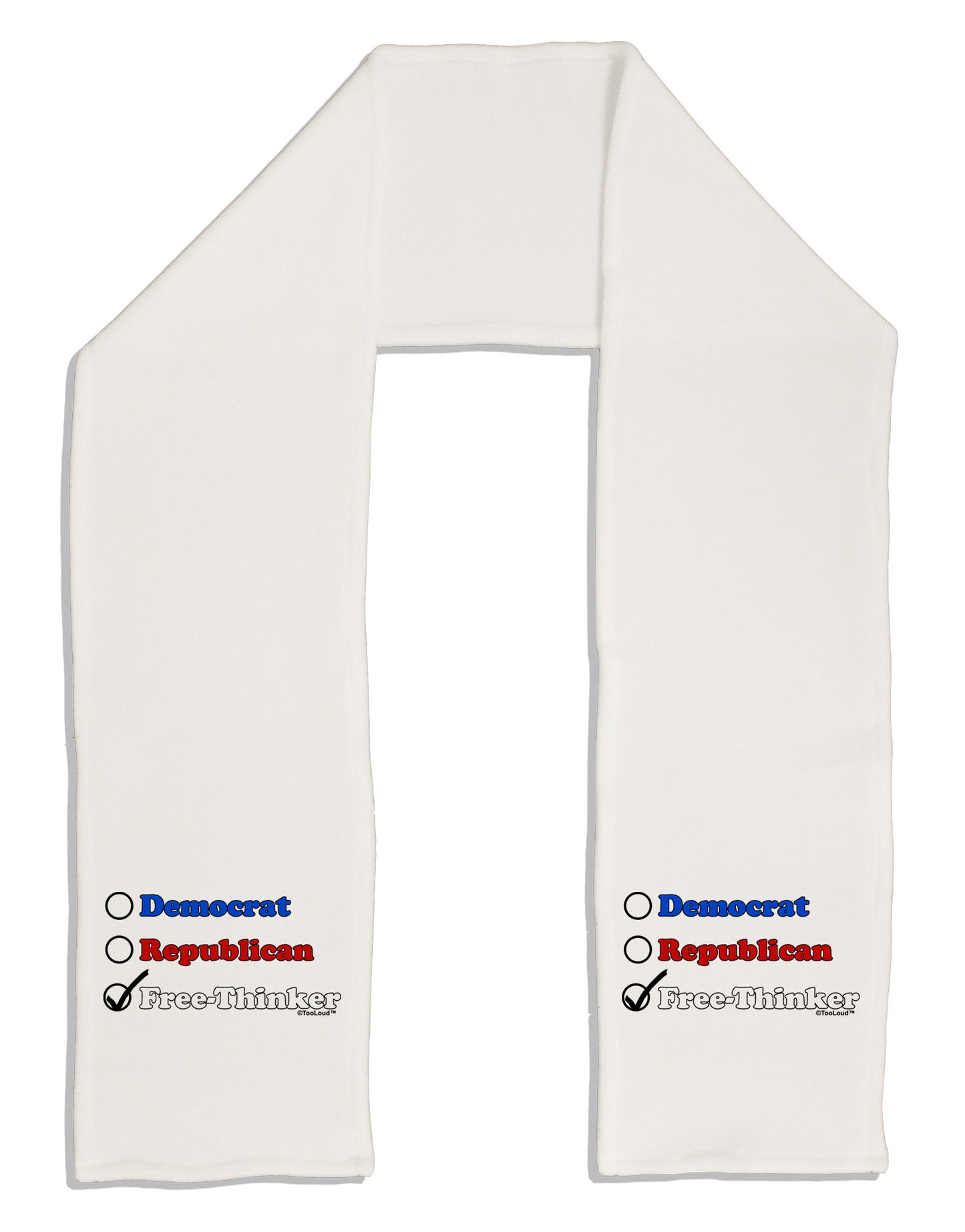 Free Thinker Checklist Adult Fleece 64" Scarf-TooLoud-White-One-Size-Adult-Davson Sales