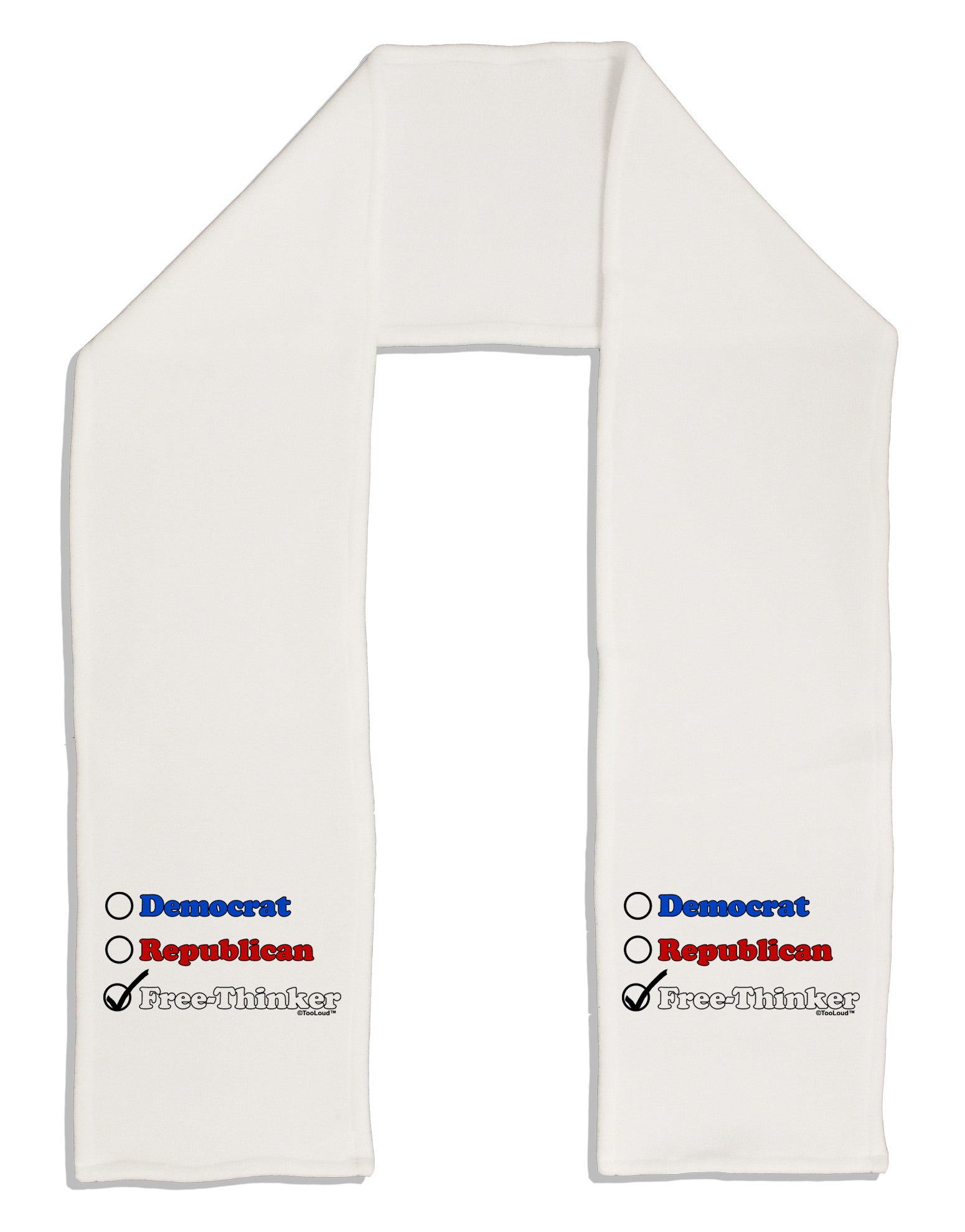 Free Thinker Checklist Adult Fleece 64" Scarf-TooLoud-White-One-Size-Adult-Davson Sales
