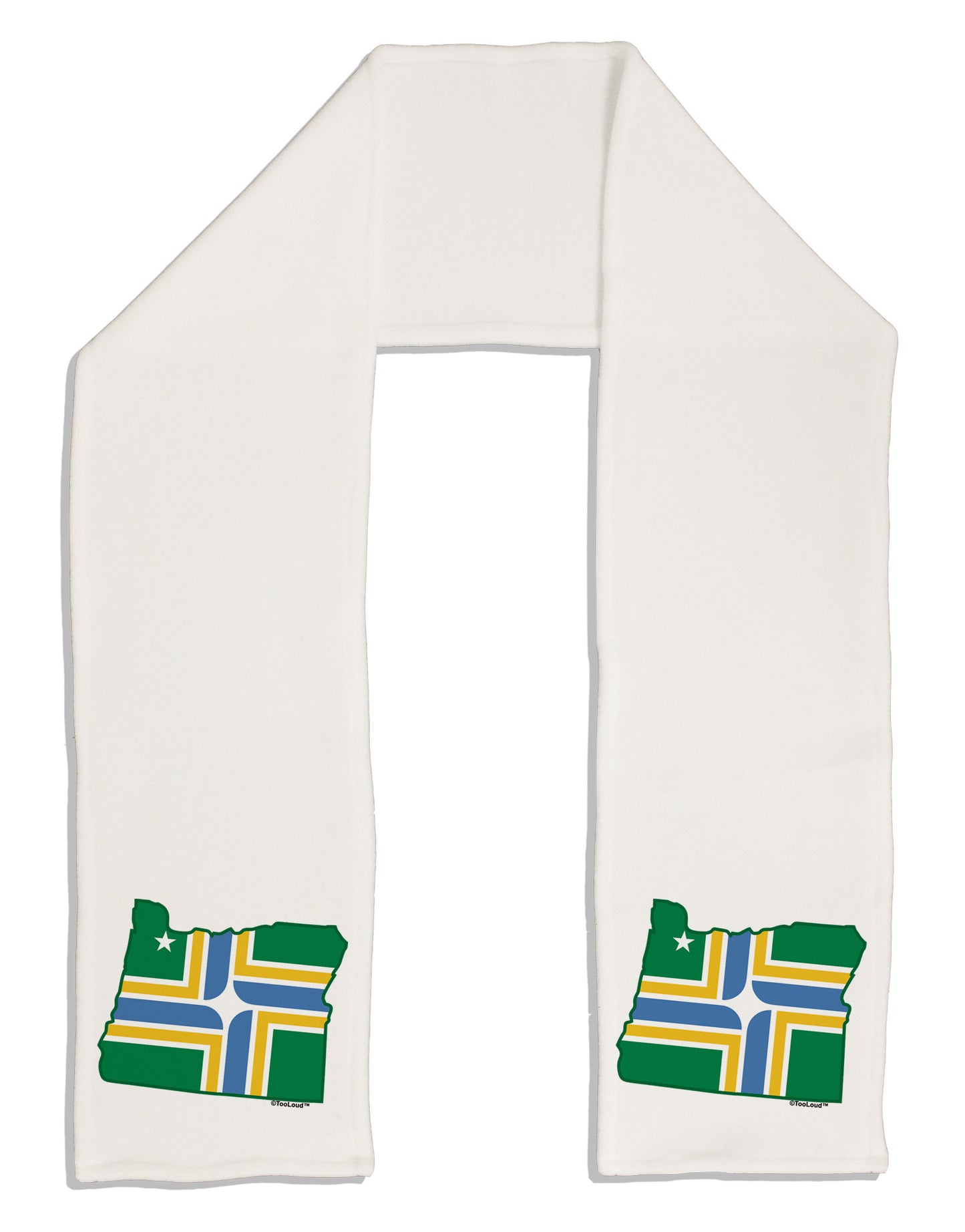 Portland Oregon Flag Adult Fleece 64" Scarf-TooLoud-White-One-Size-Adult-Davson Sales