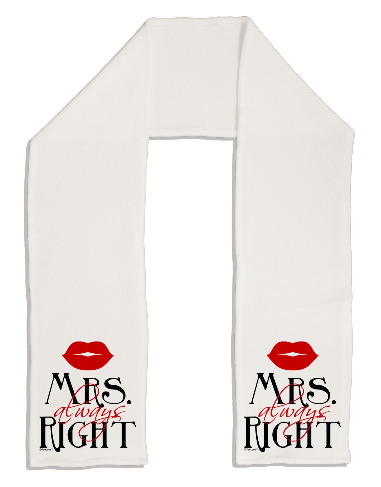- Mrs Always Right Adult Fleece 64" Scarf-TooLoud-White-One-Size-Adult-Davson Sales