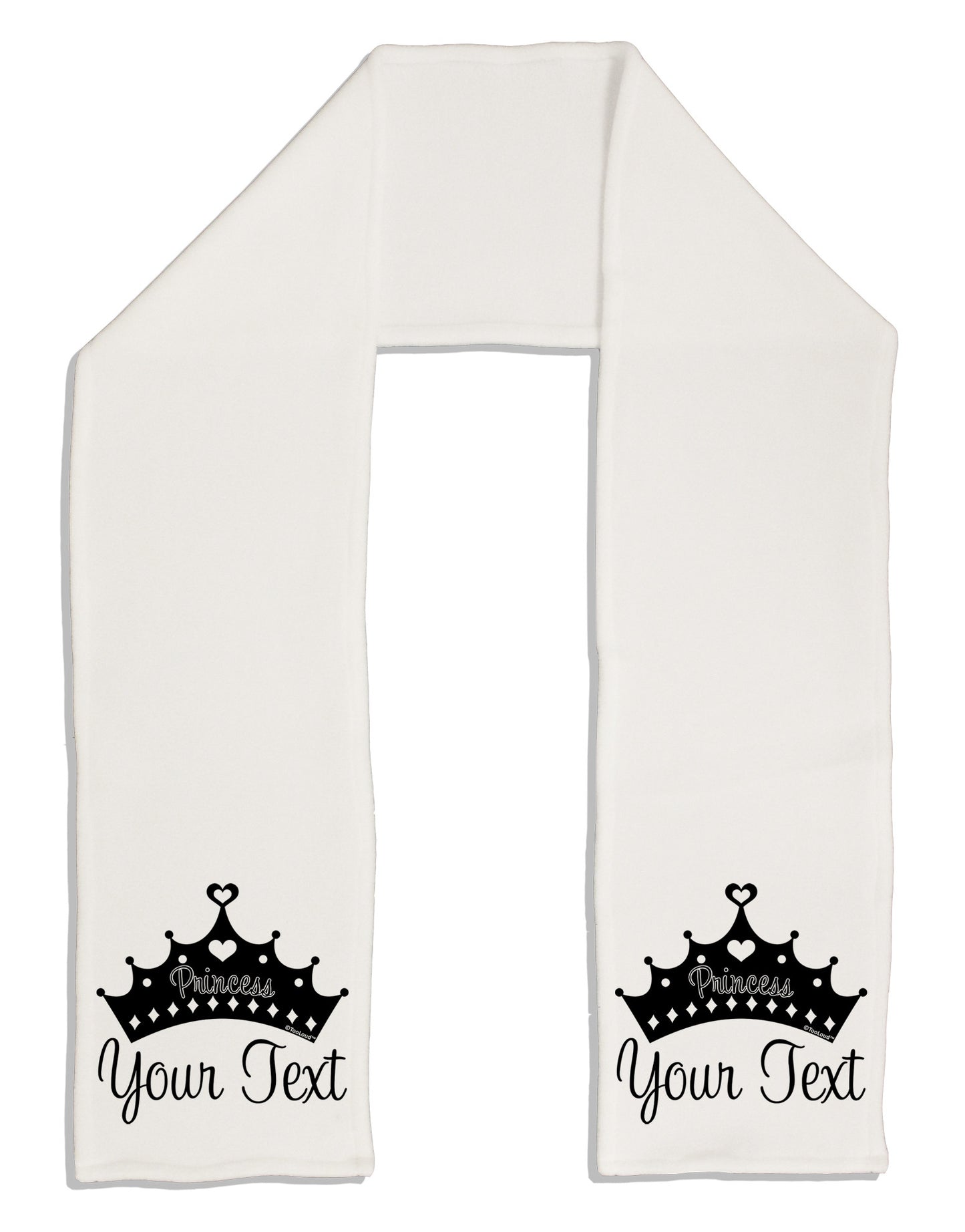 Personalized Princess -Name- Design Adult Fleece 64" Scarf-TooLoud-White-One-Size-Adult-Davson Sales