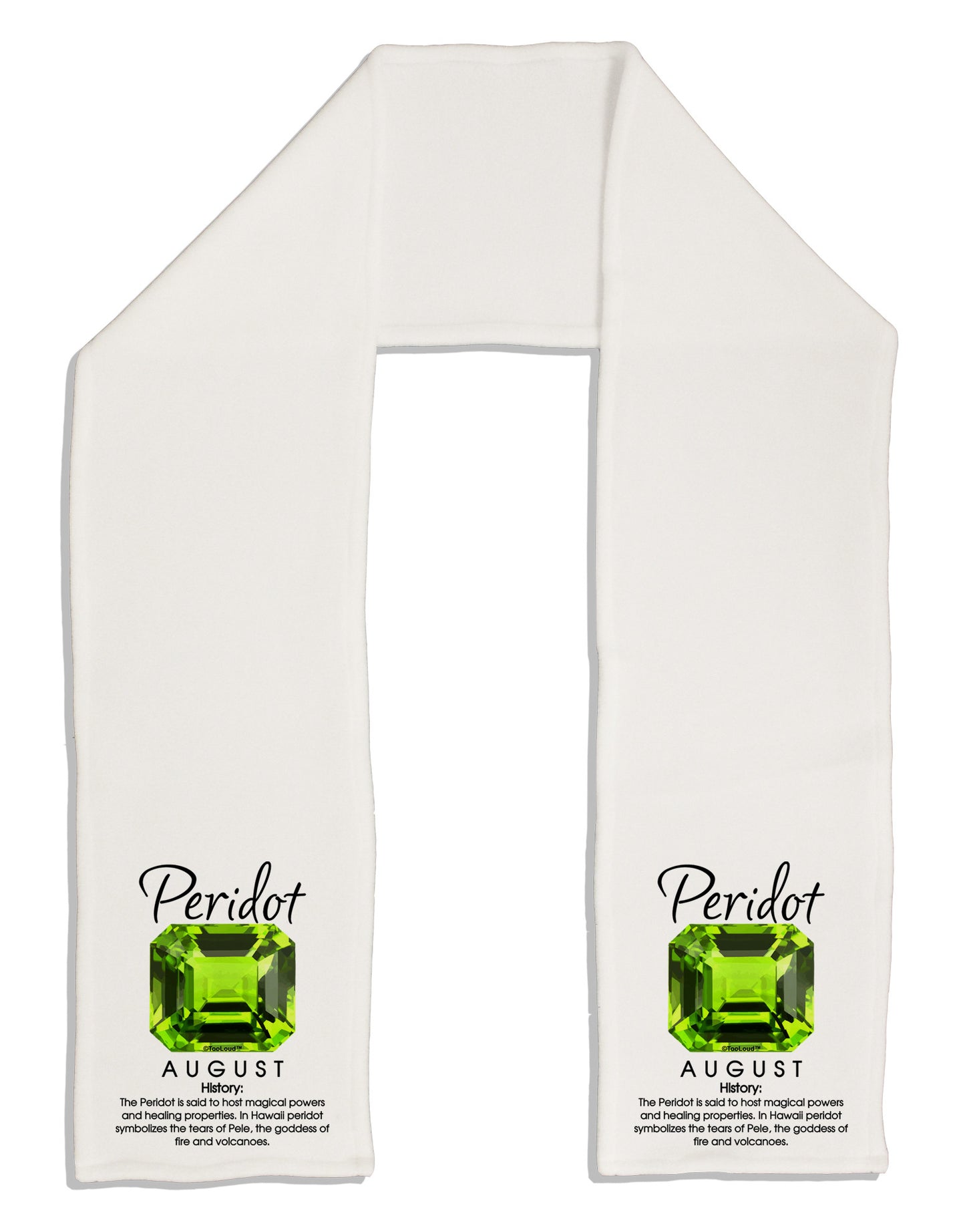 Birthstone Peridot Adult Fleece 64" Scarf-TooLoud-White-One-Size-Adult-Davson Sales