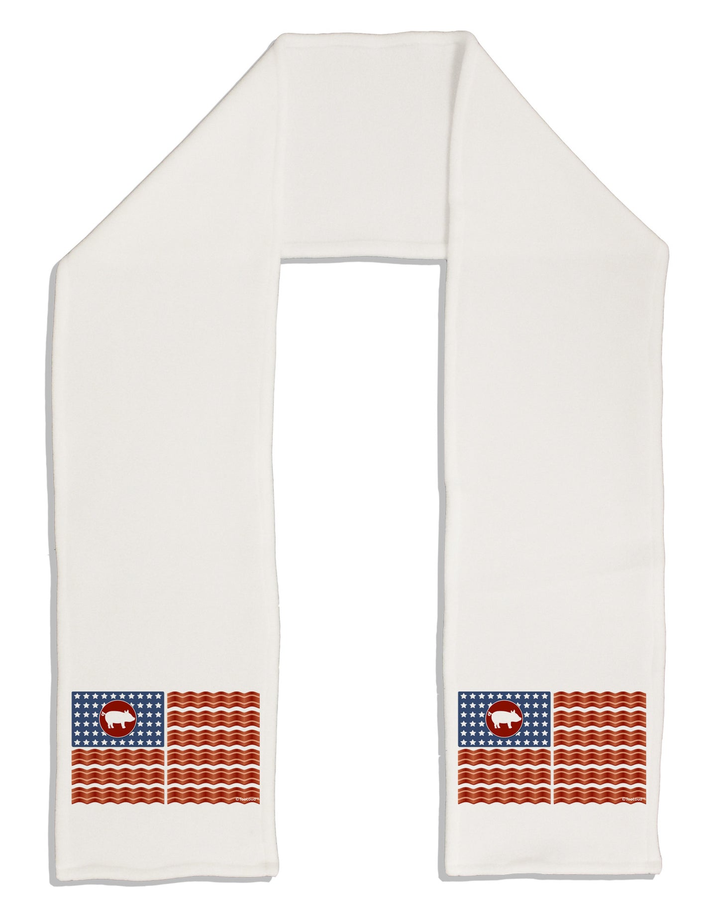 American Bacon Flag Adult Fleece 64" Scarf-TooLoud-White-One-Size-Adult-Davson Sales