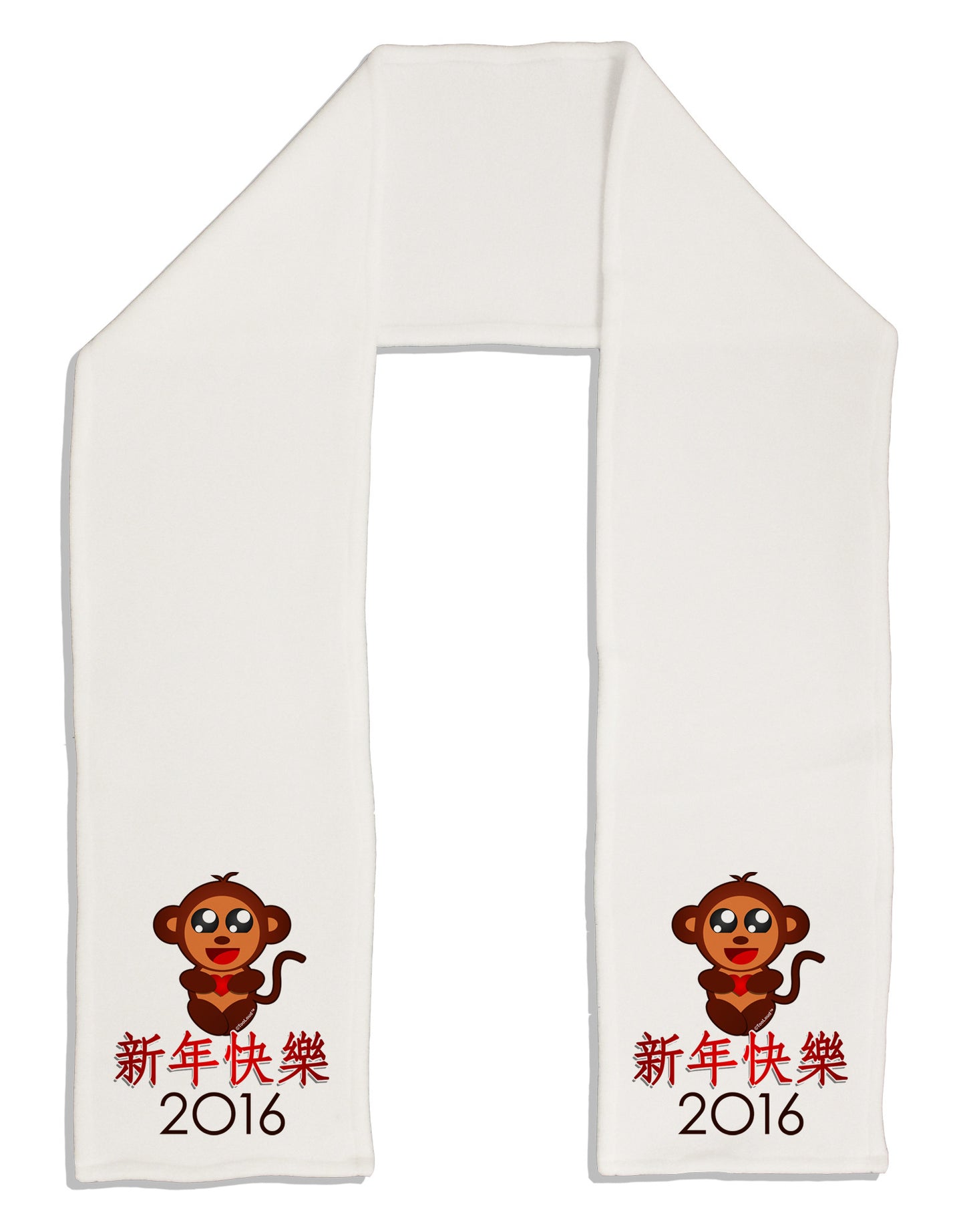 Happy Chinese New Year 2016 Adult Fleece 64" Scarf-TooLoud-White-One-Size-Adult-Davson Sales