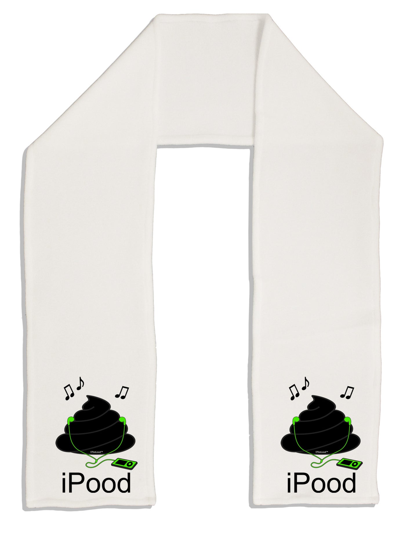 iPood Adult Fleece 64" Scarf-TooLoud-White-One-Size-Adult-Davson Sales