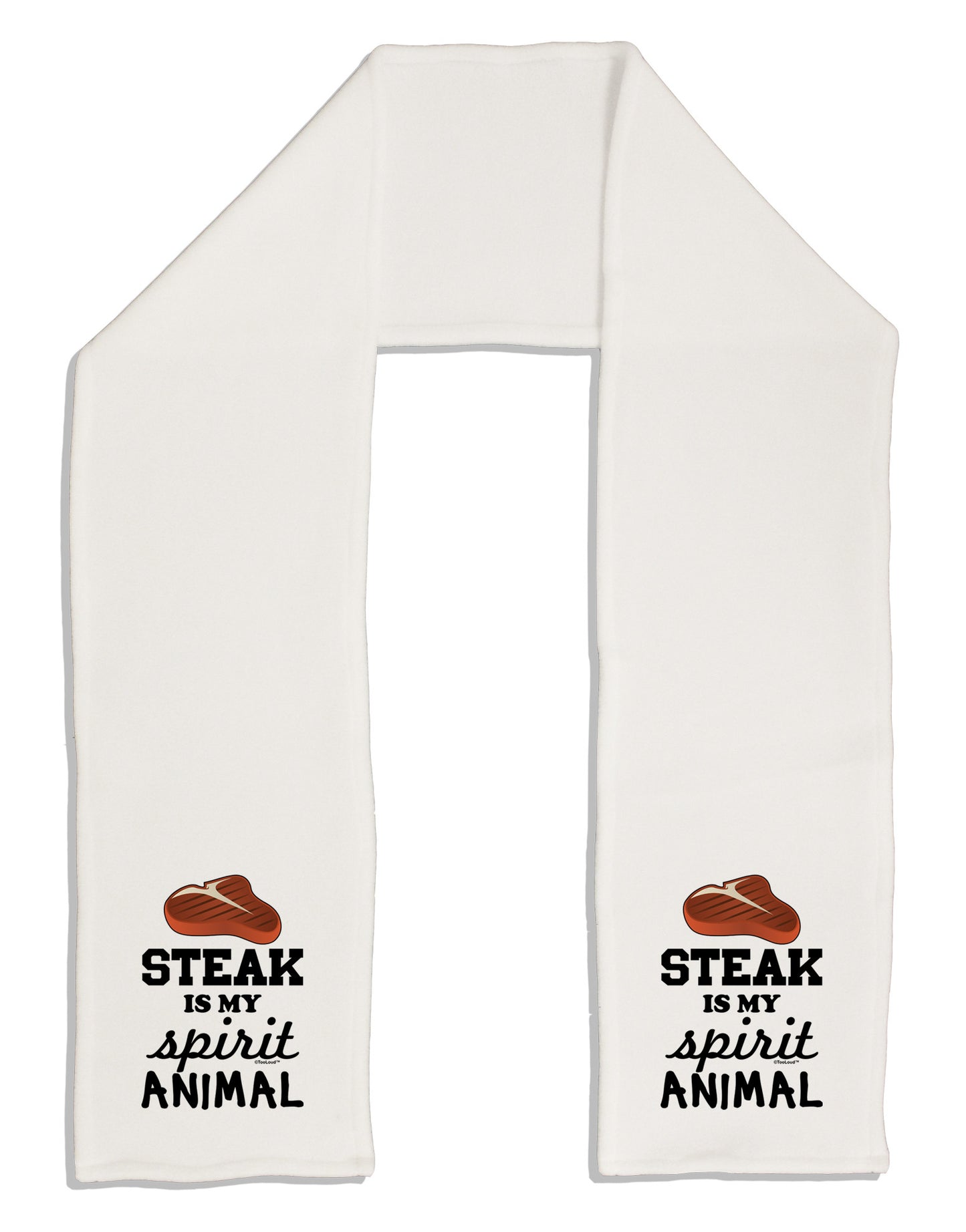 Steak Is My Spirit Animal Adult Fleece 64" Scarf-TooLoud-White-One-Size-Adult-Davson Sales