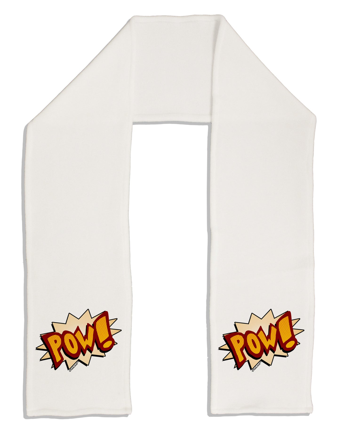 Onomatopoeia POW Adult Fleece 64" Scarf-TooLoud-White-One-Size-Adult-Davson Sales
