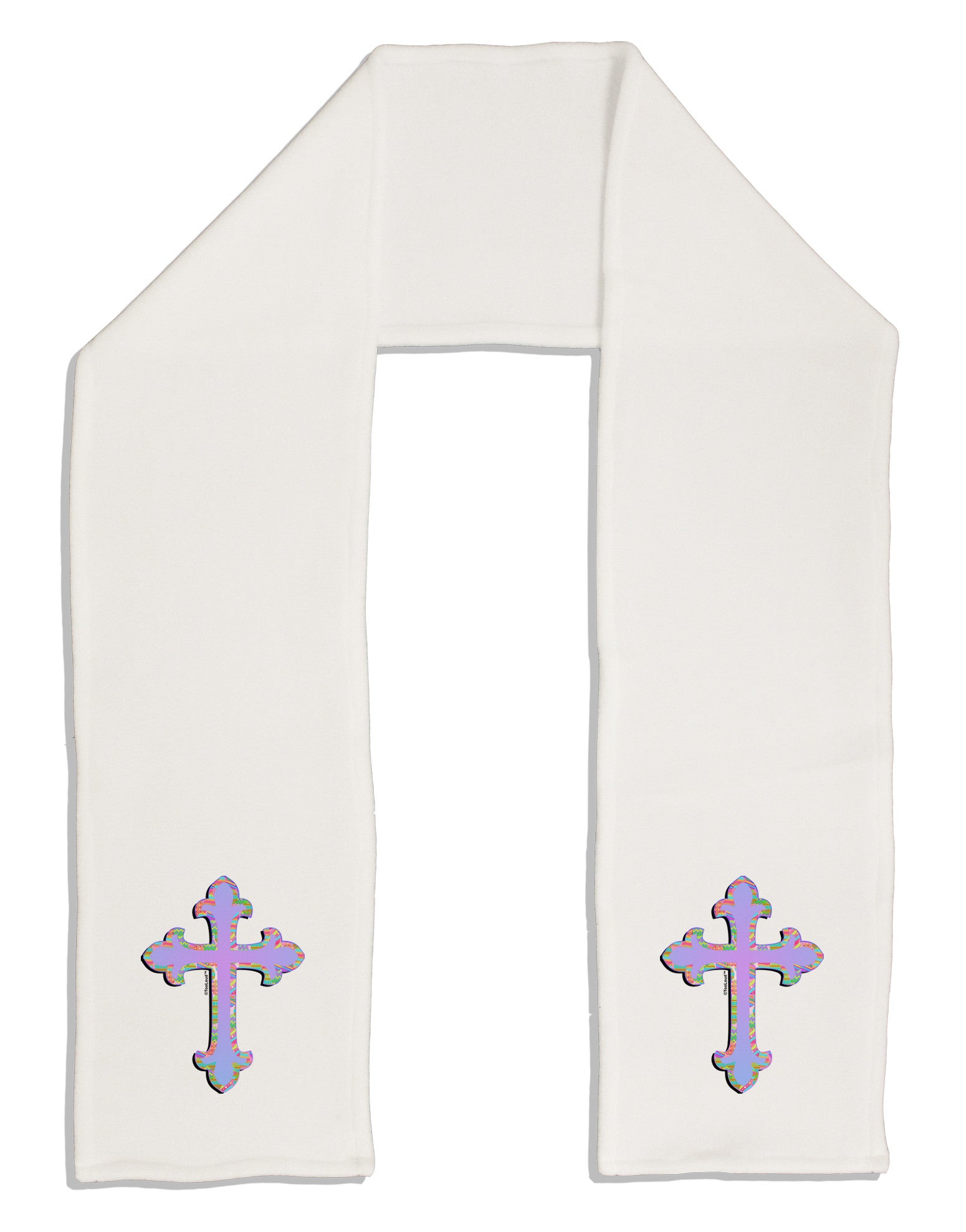 Easter Color Cross Adult Fleece 64" Scarf-TooLoud-White-One-Size-Adult-Davson Sales