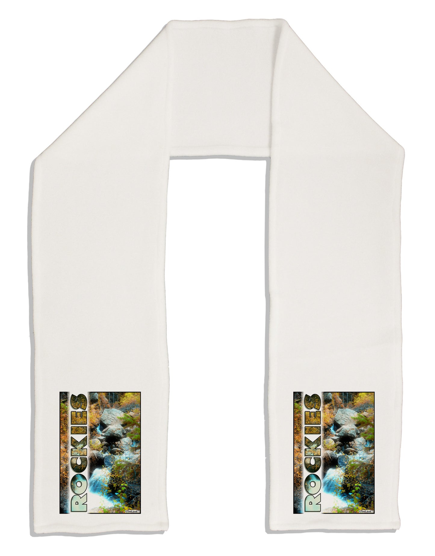 Rockies Waterfall with Text Adult Fleece 64" Scarf-TooLoud-White-One-Size-Adult-Davson Sales