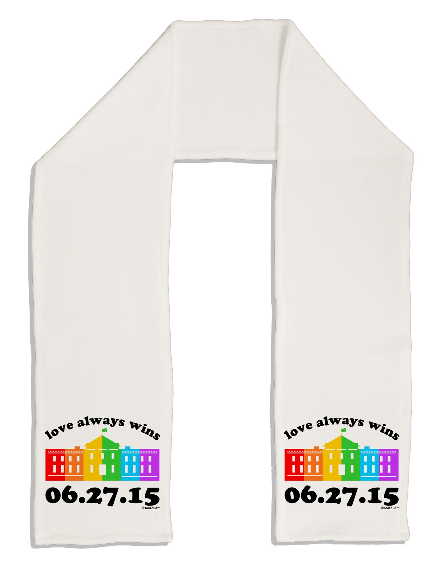 Love Always Wins with Date - Marriage Equality Adult Fleece 64" Scarf-TooLoud-White-One-Size-Adult-Davson Sales